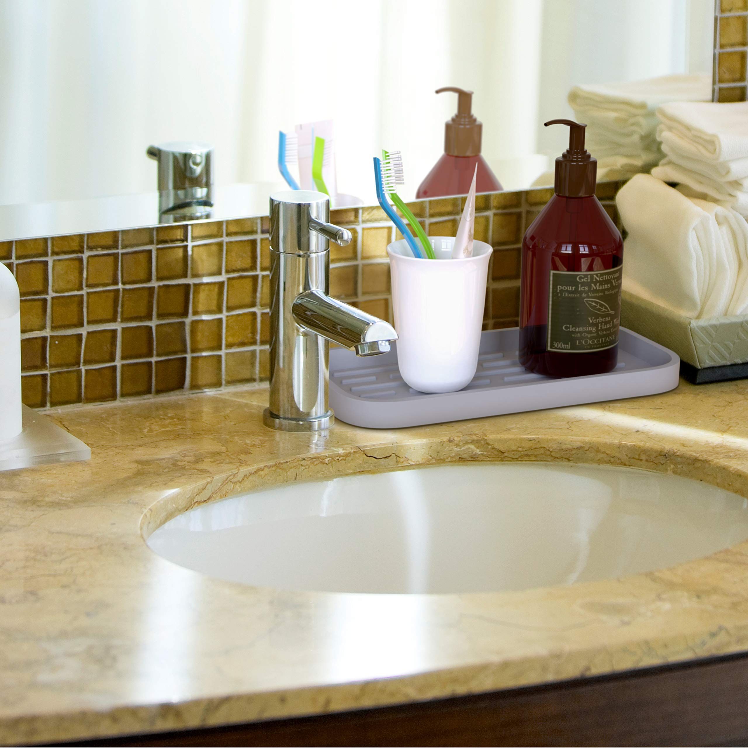 Silicone Sponge Holder, Tray for Soap and Sponge, Kitchen Sink Tray view 4