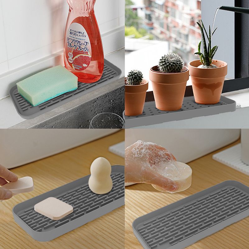 Silicone Sponge Holder, Tray for Soap and Sponge, Kitchen Sink Tray view 5