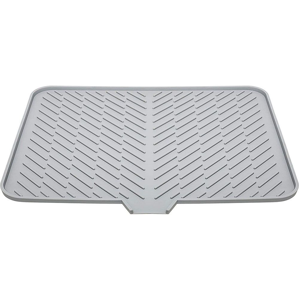 Silicone Dish Drying Mat with Built-in Drain Lip - Hygienic Drying Pad