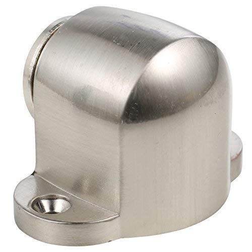 Alloy Magnetic Door Stopper Brushed Finish with Round Catch Floor Mounted view 2