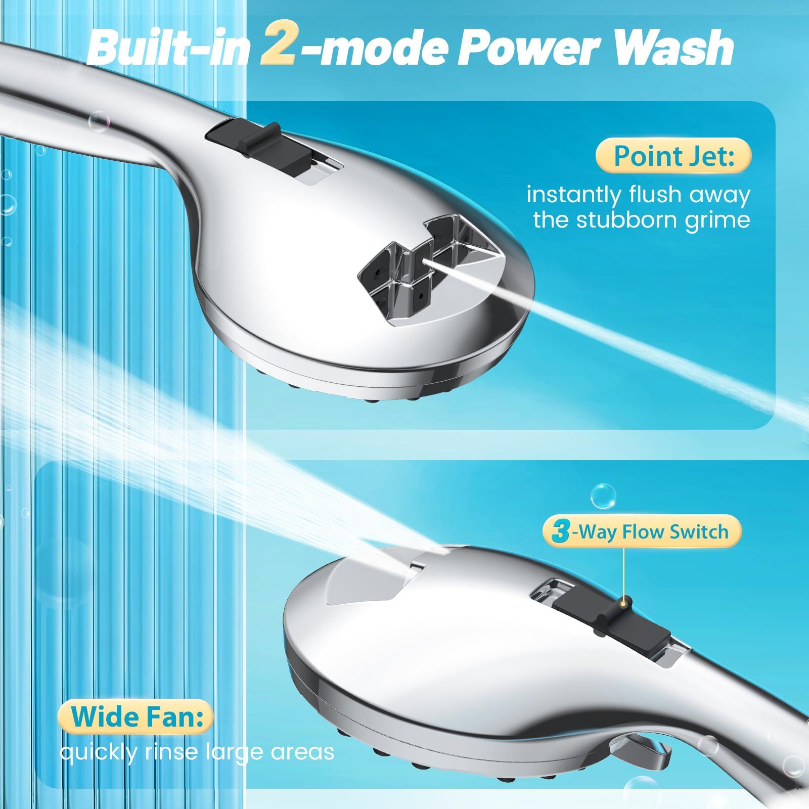 High Pressure Shower Head with Handheld view 5