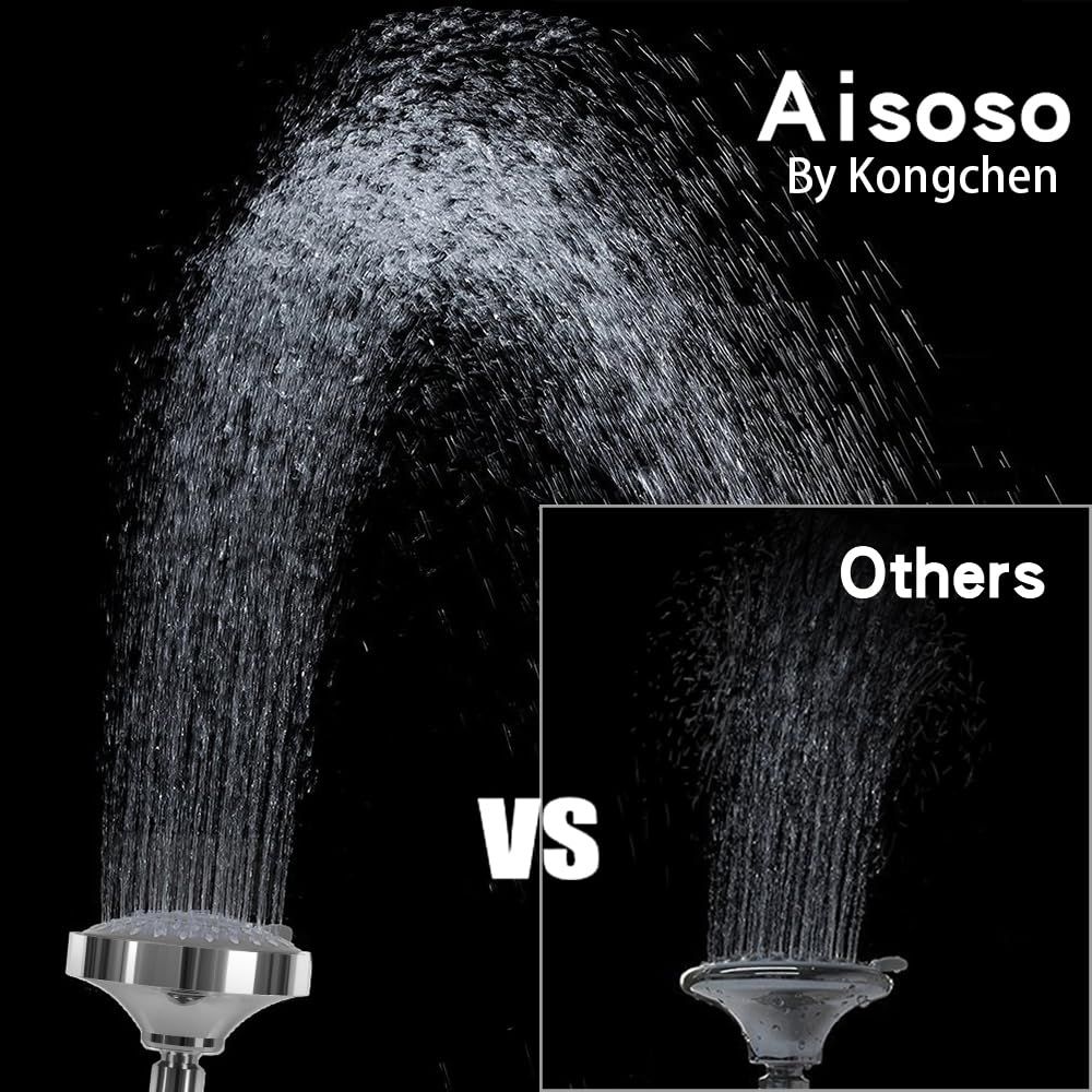 Shower Head High Pressure Rain Fixed Showerhead 5-Setting with Adjustable view 2