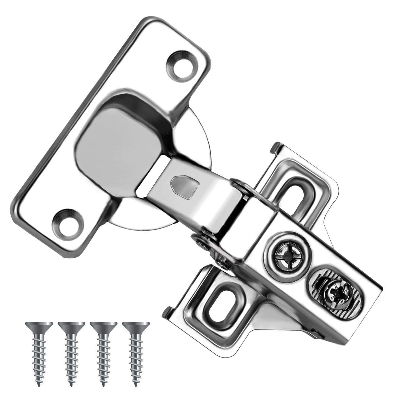 4 Pack -Full Overlay Soft Close Cabinet Hinges Brushed Nickel ，Stainless