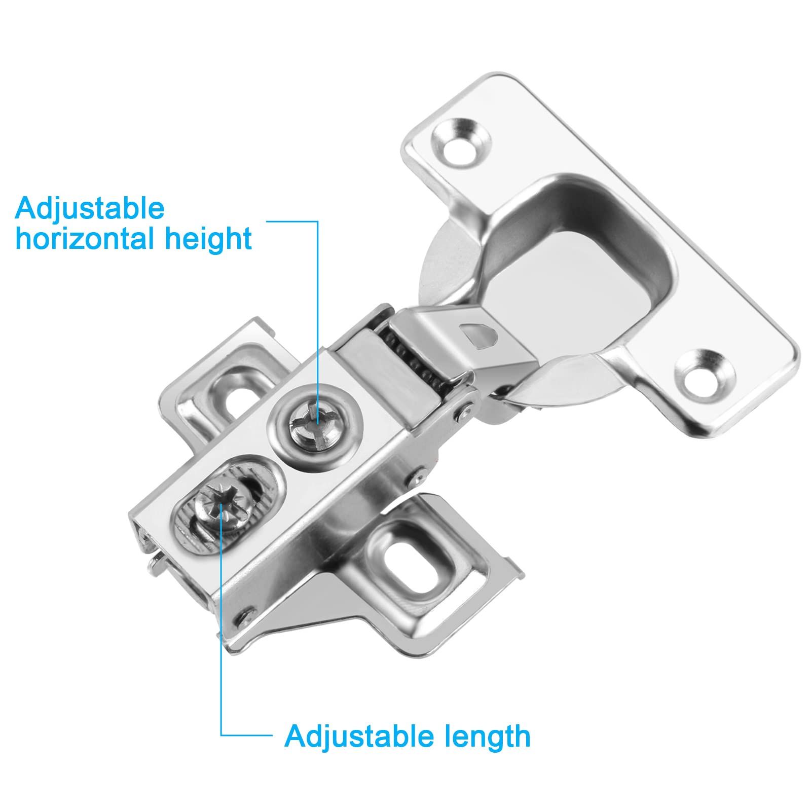 4 Pack -Full Overlay Soft Close Cabinet Hinges Brushed Nickel ，Stainless view 4