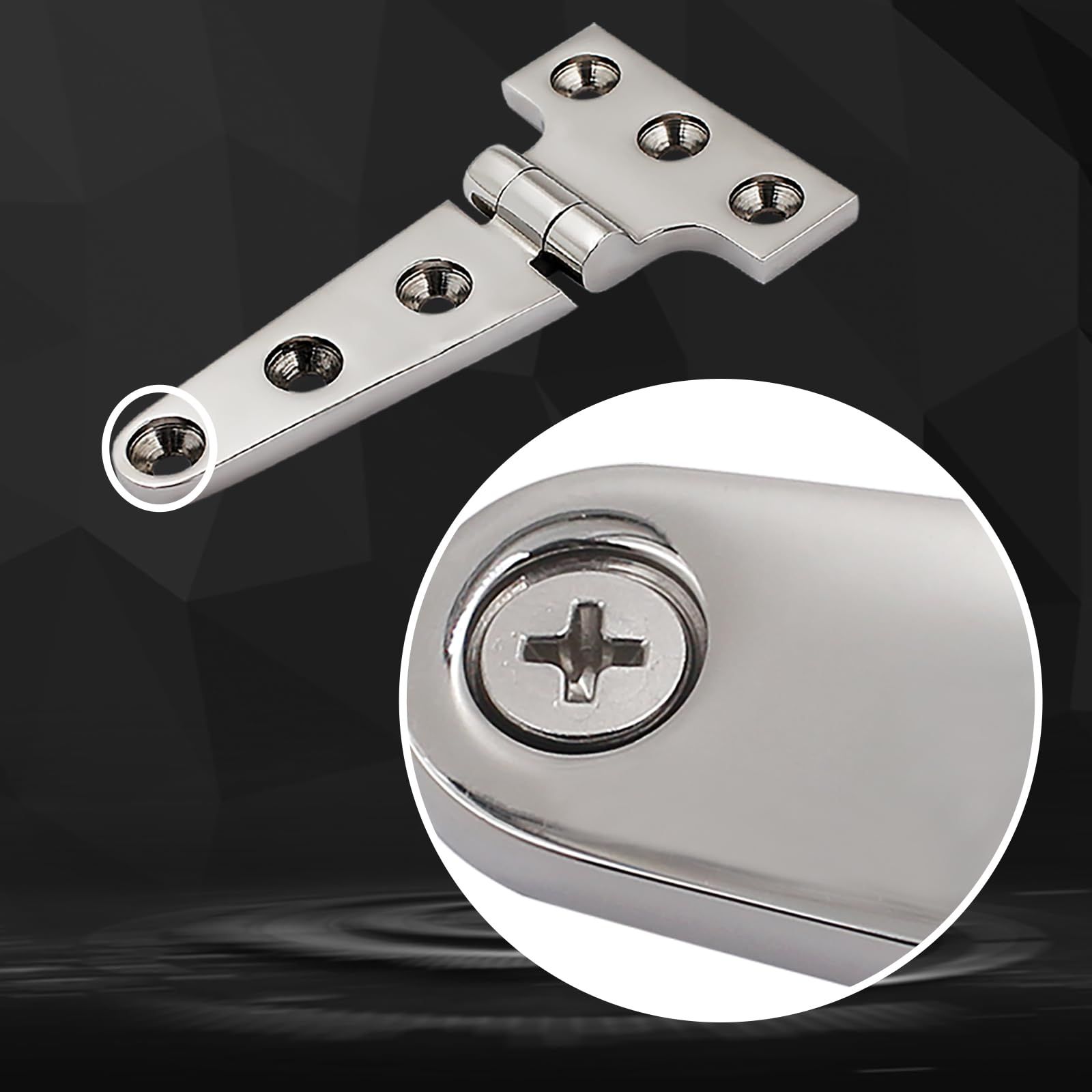 316 Stainless Steel T Hinges Marine Grade 4'' x 2" Heavy Duty Boat Hatch Hinge view 4
