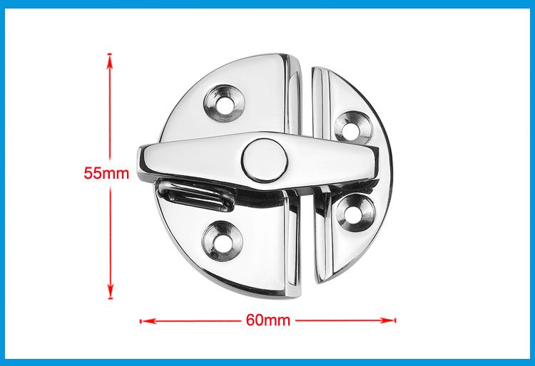 Marine Grade 316 Stainless Steel 2-1/4" (57mm) Turn Twist Button Door Catch view 4