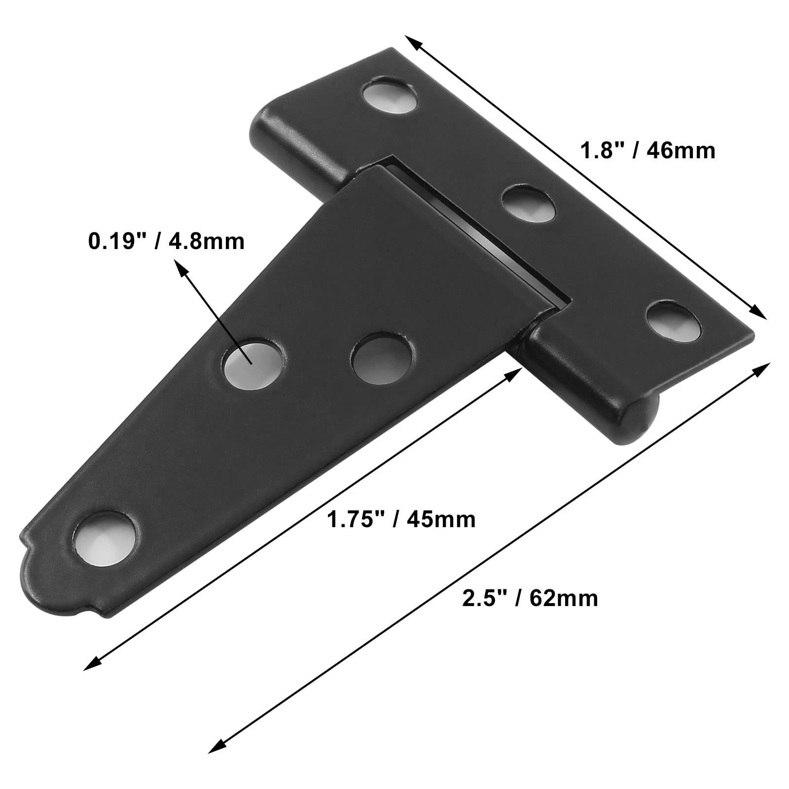 6Pack 2 Inch Black T-Strap Shed Hinge view 3