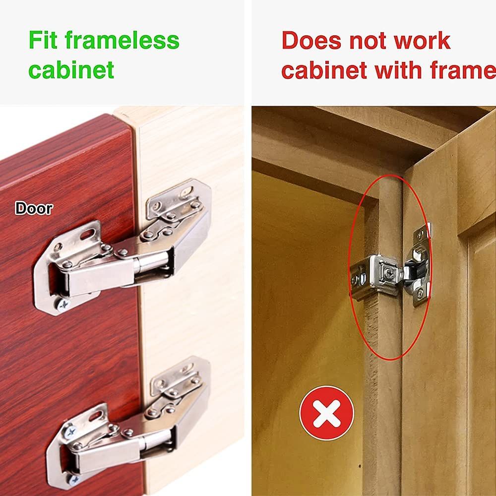 4-Pack Hidden Hinges for Cabinet Doors Frameless view 2