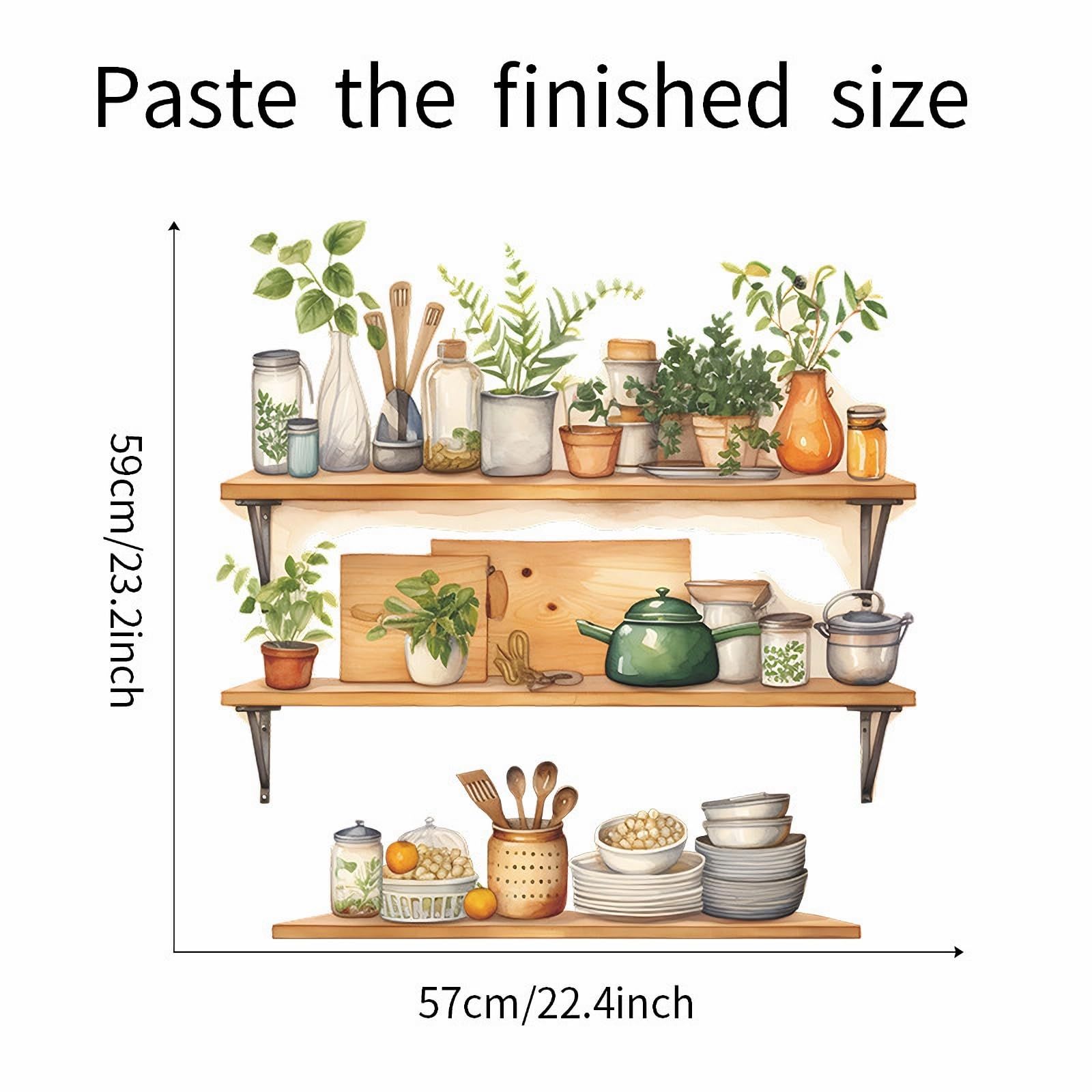 Bowl Kitchenware Utensil Shelf Wall Stickers view 5