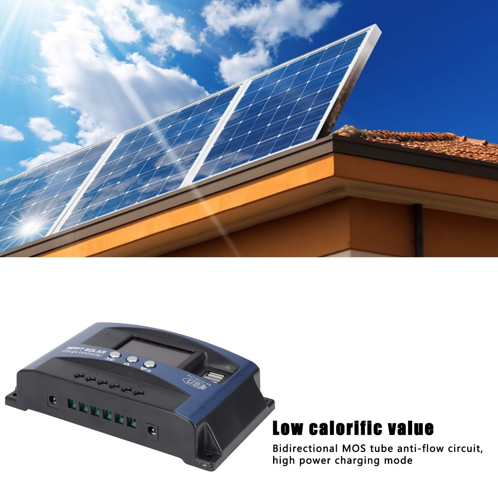 Solar Charge Controller 12/24V-30A Solar Panel Charge Controller MPPT view 3
