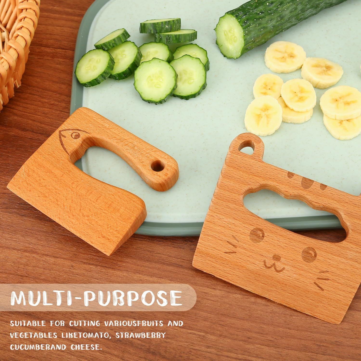 Wooden Kids Knife for Cooking and Cutting Fruits view 5