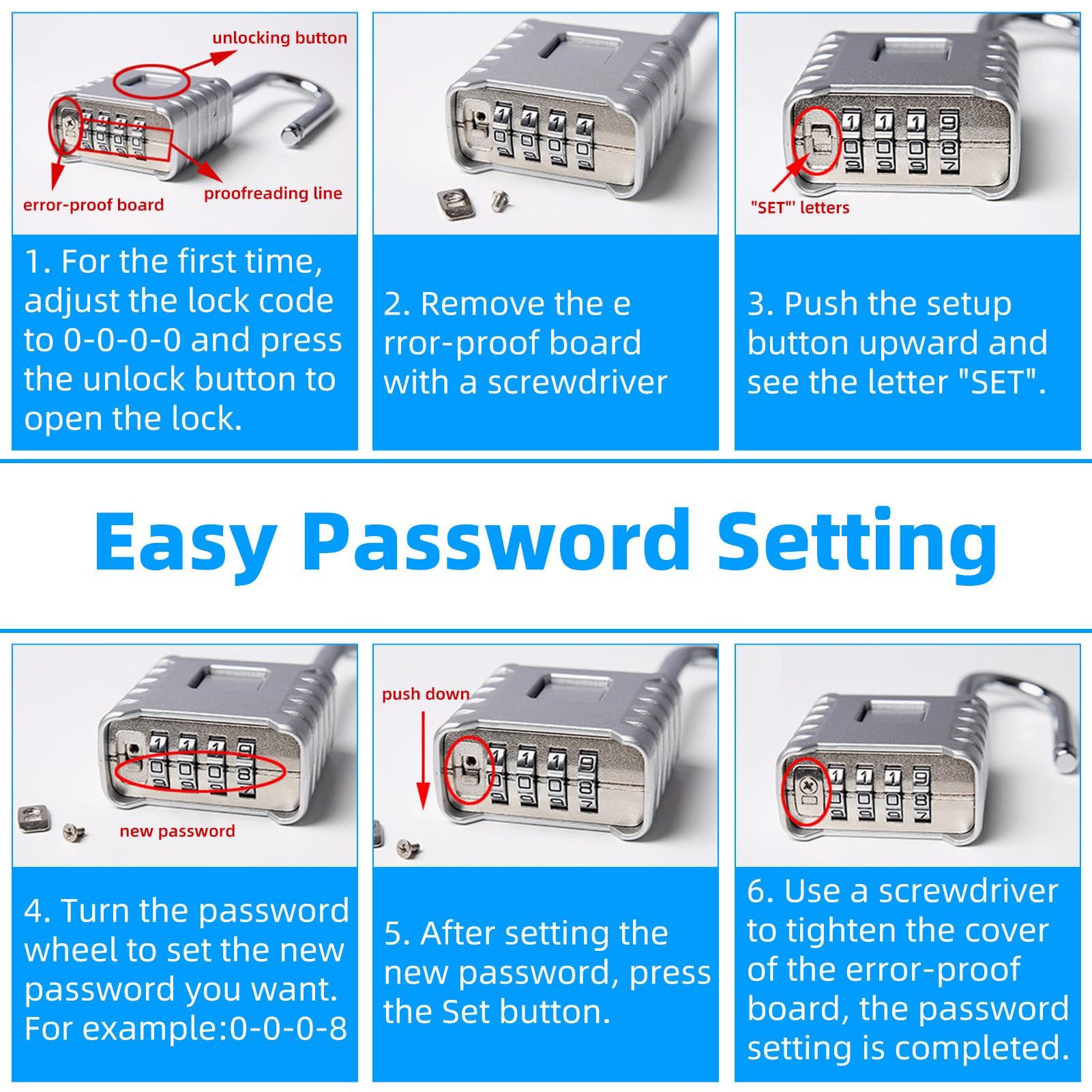 Combination Padlock, 4 Digit Combination Lock, Rainproof Outdoor Truck view 3