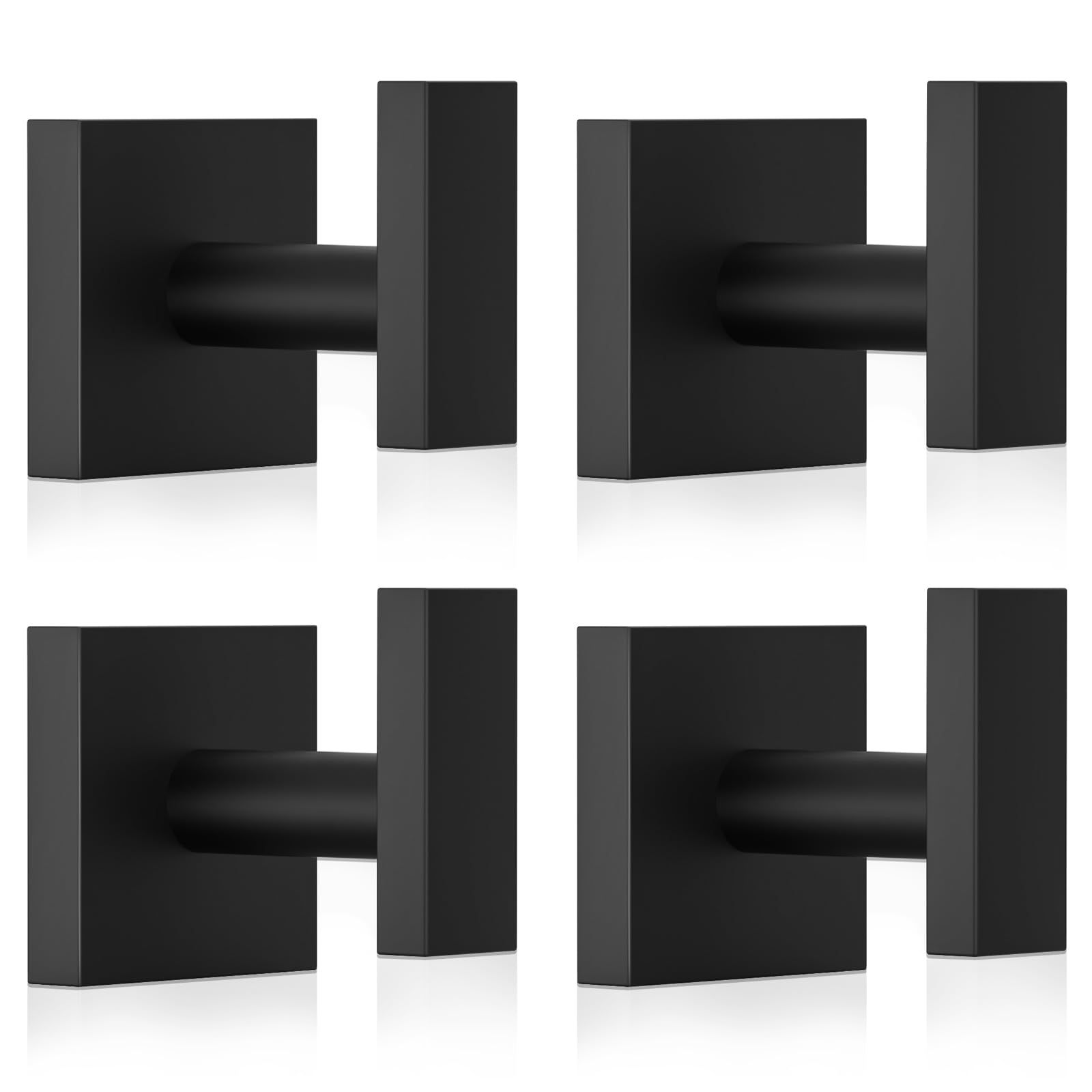 4-Pack Bathroom Hooks Hand Towel Holder Matte Black Wall Hooks for Livingroom