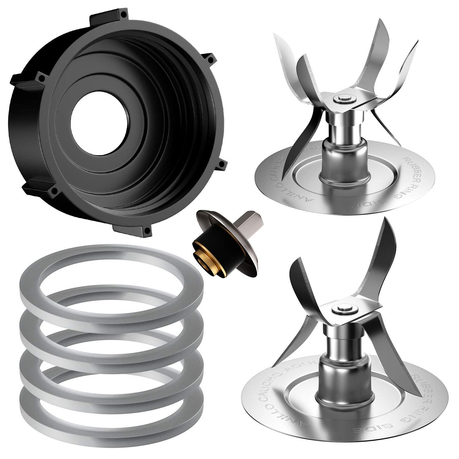 8 Pieces Replacement Part Ice Blades Jar Bottom Cap 4902 Rubber Gaskets and