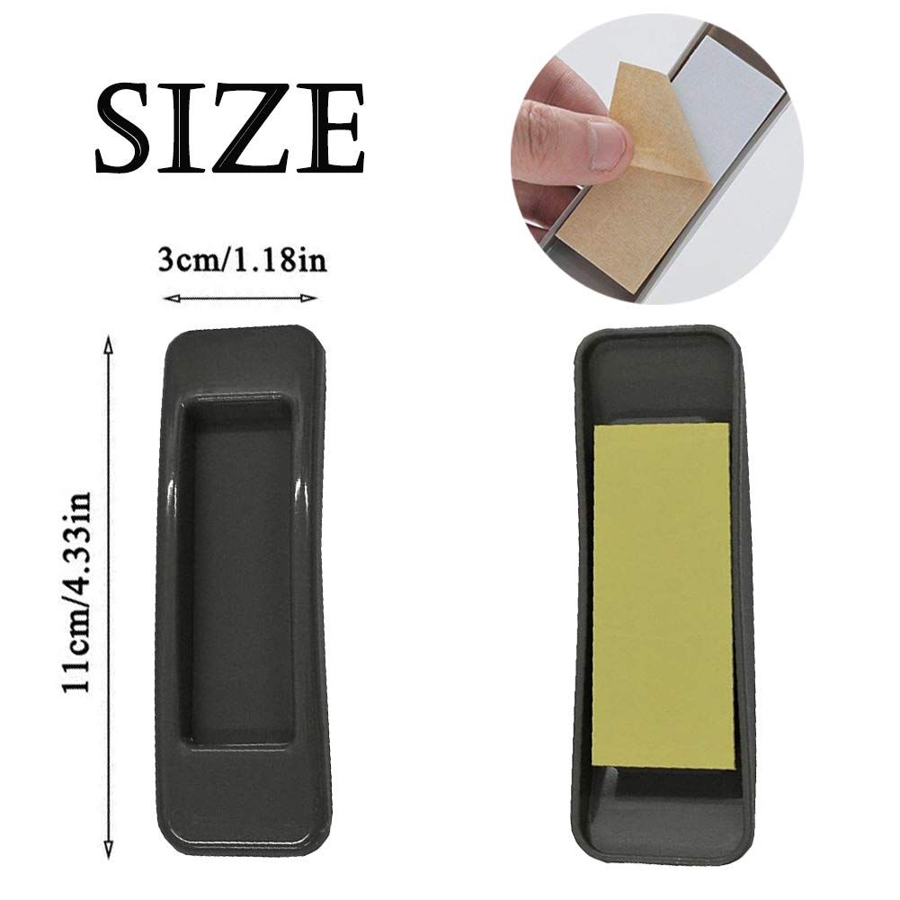 8 Pack Self-Stick Push Pull Helper Black ABS Plastic Door Window Wardrobe view 2