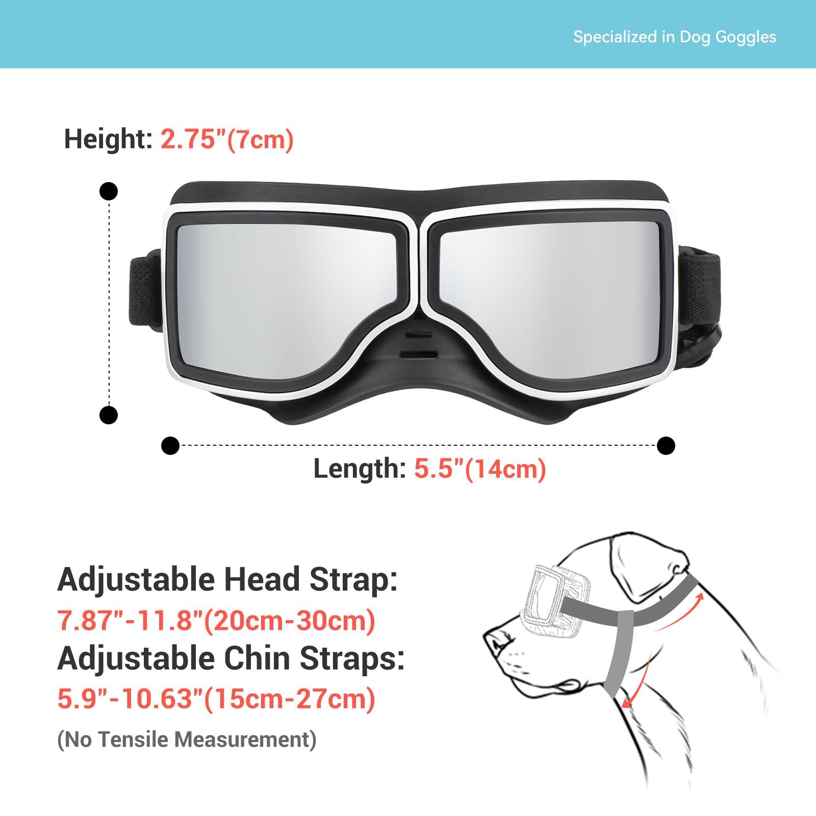 Dog Goggles Large Breed, Dog Sunglasses Medium Breed UV Protection Glasses for view 4