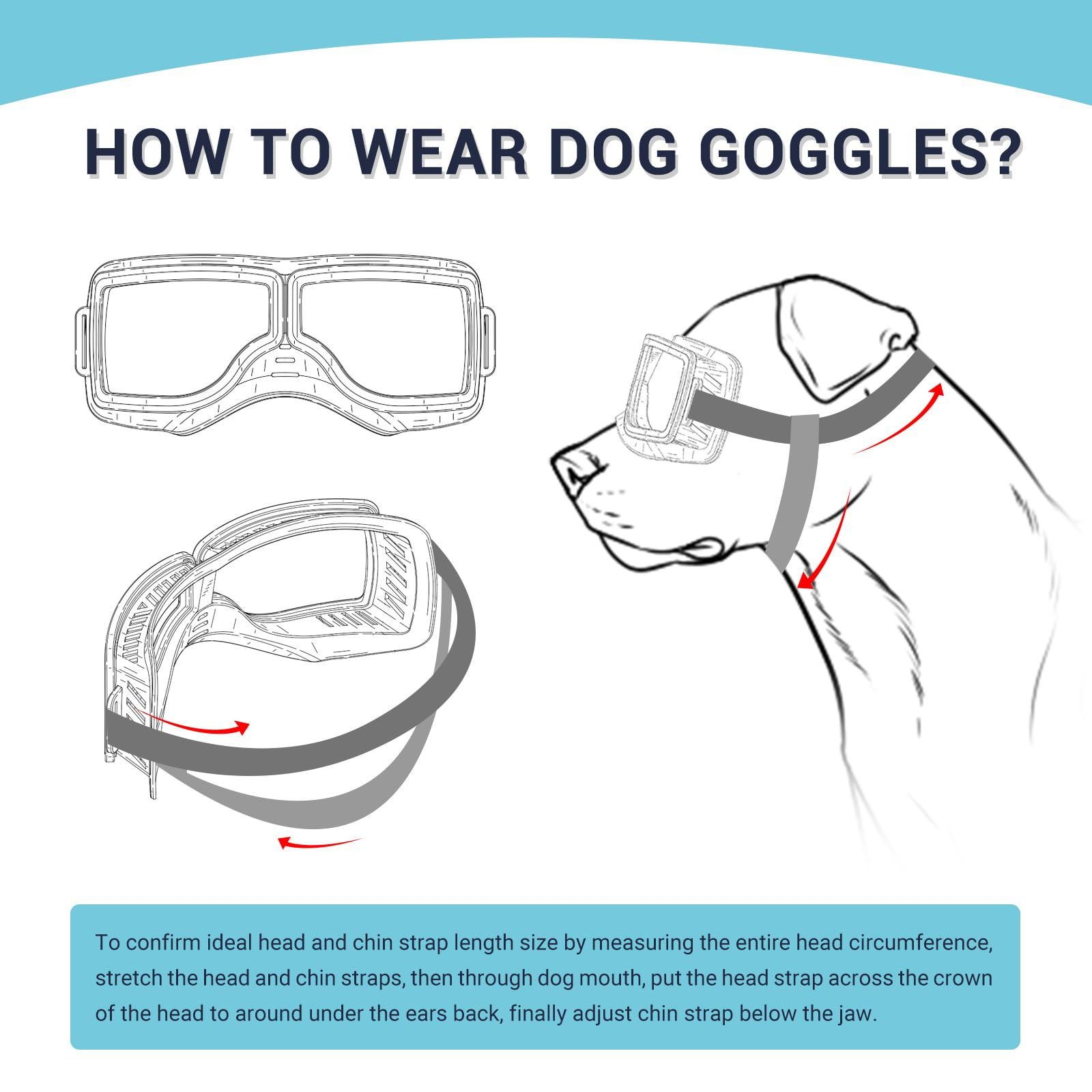 Dog Goggles Large Breed, Dog Sunglasses Medium Breed UV Protection Glasses for view 5