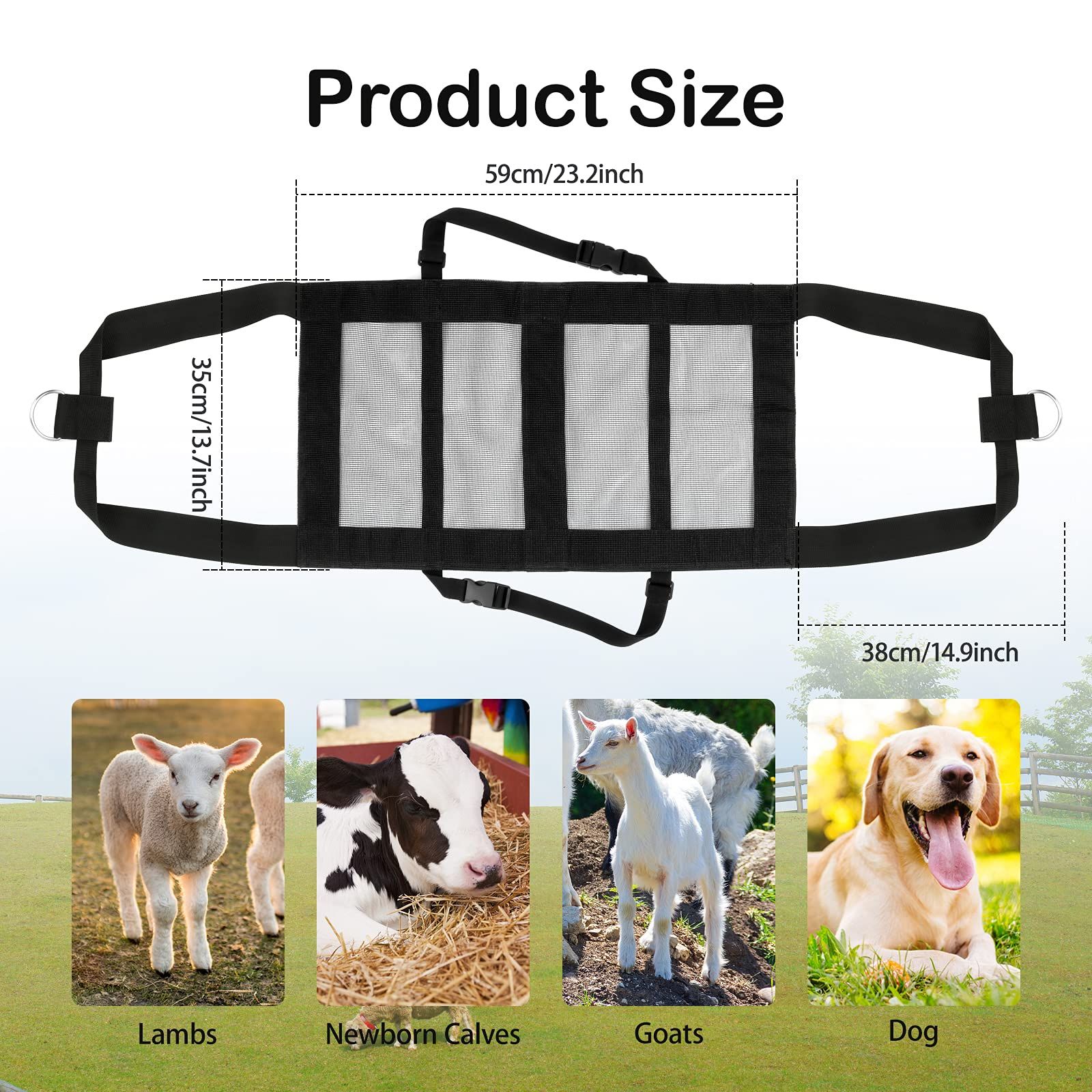 Calf Sling for Weighing Animals- Calf Scale Hanging Weight Scale Sling with view 2