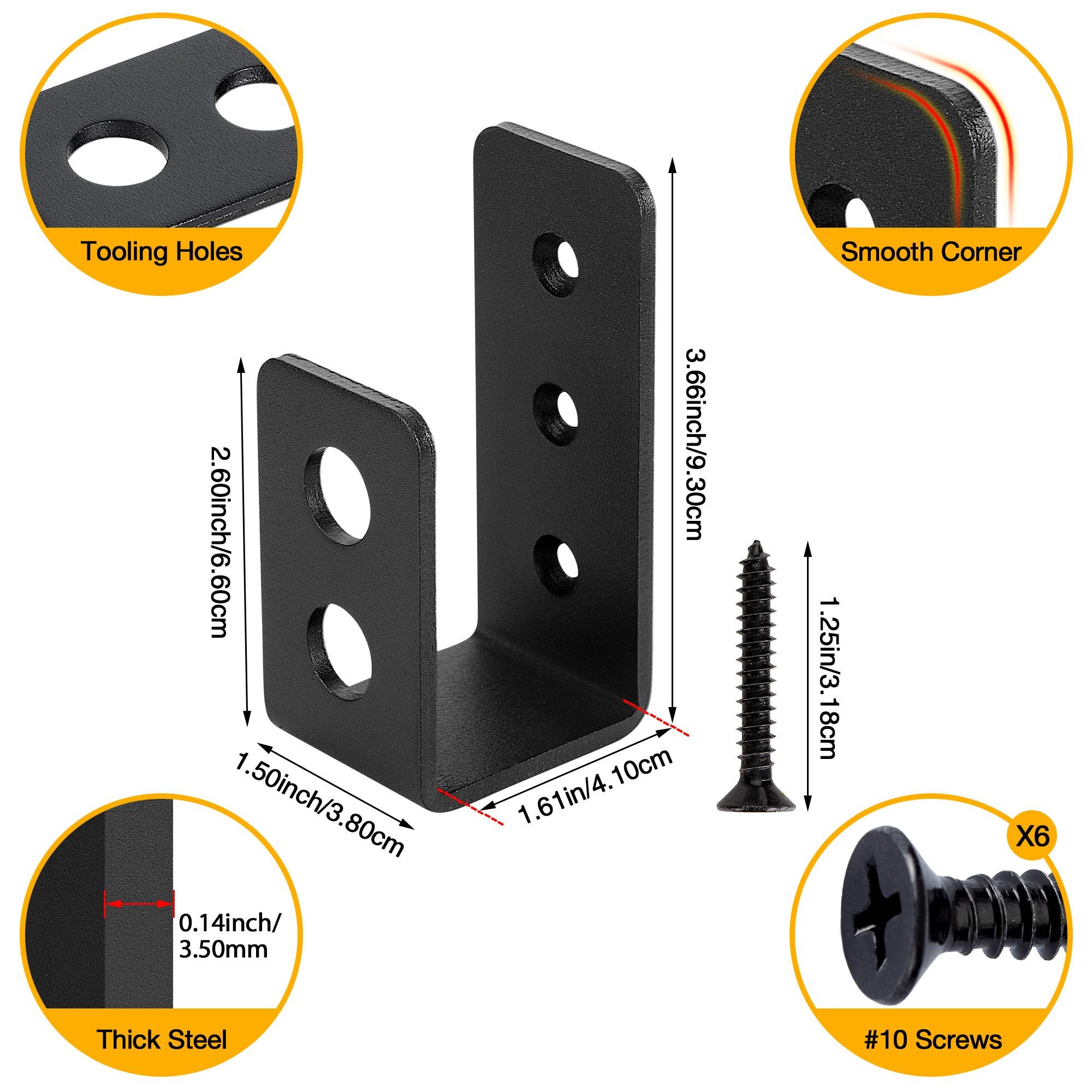 2x4 Door Barricade Brackets (2 pcs) view 2