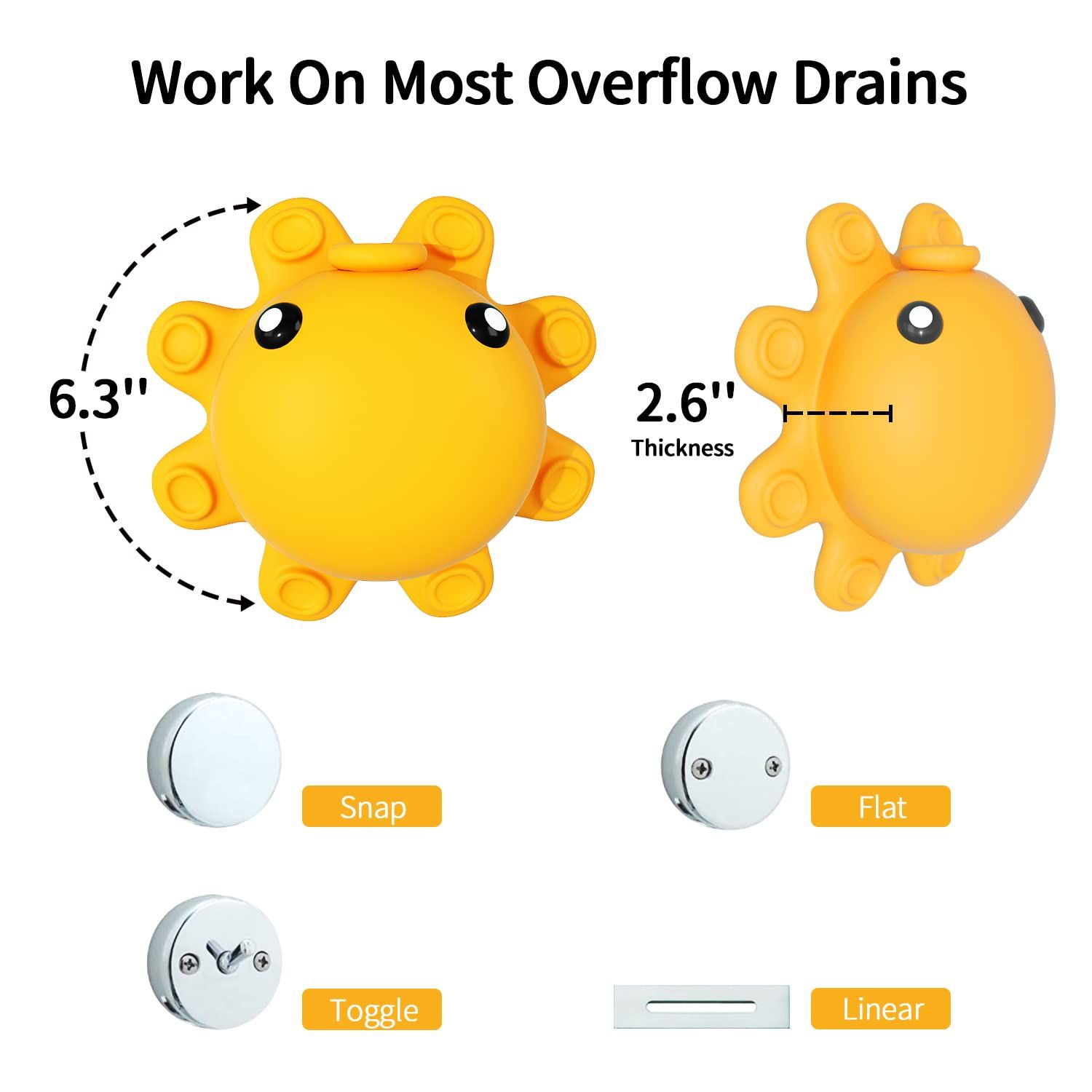Bathroom Bathtub Overflow Drain Cover- Silicone Bath Tub Drain Cover view 4