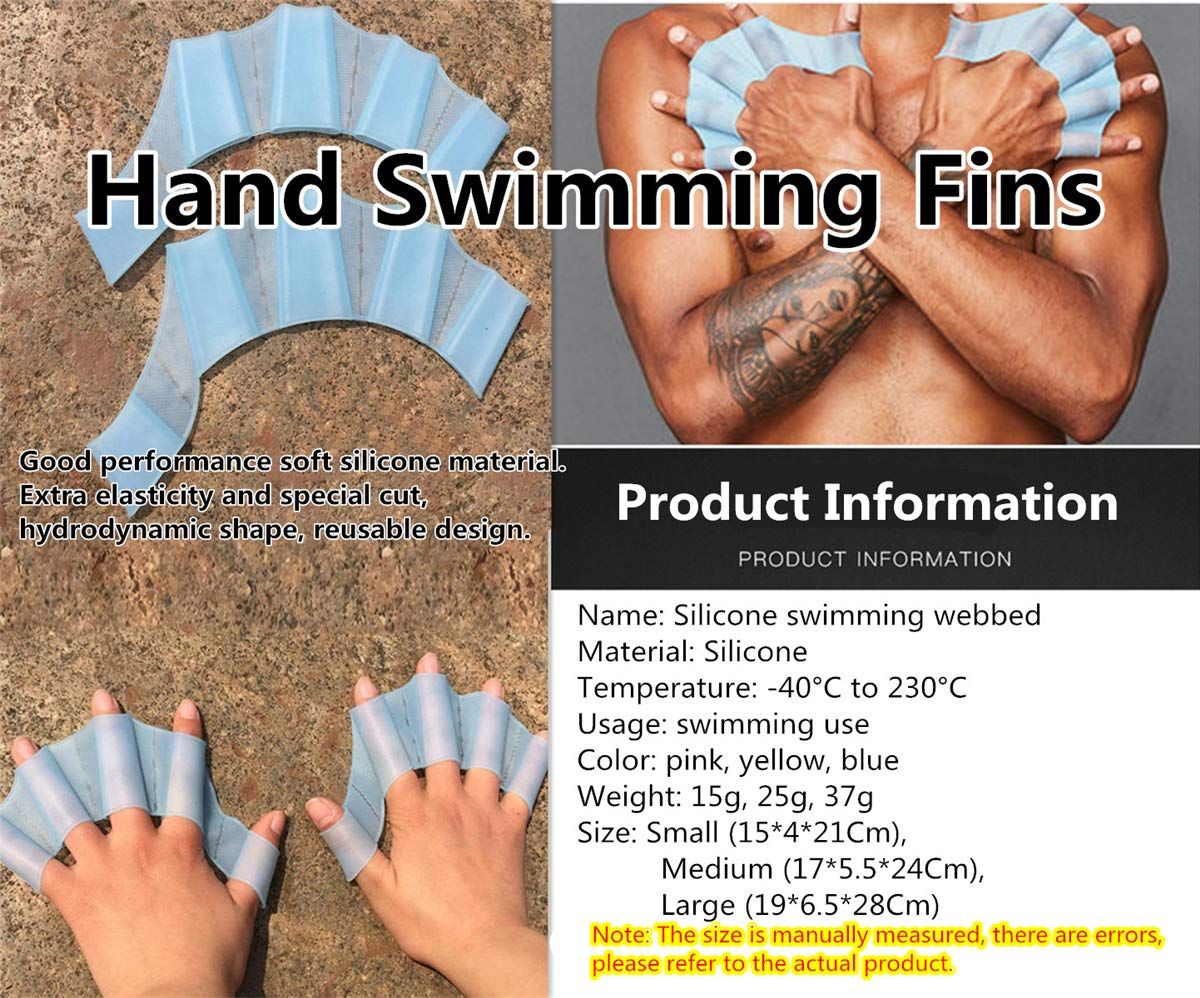 3 Pair Silicone Swimming Gloves Finger Frog Type Webbed Aquatic Training Water view 5