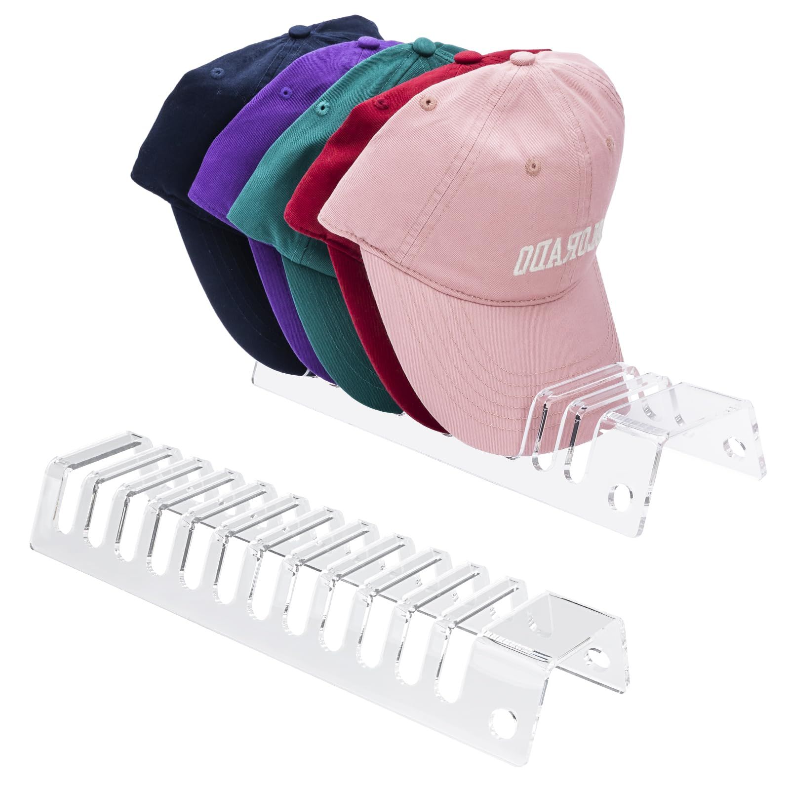Acrylic Hat storage for Baseball Caps 2 Pack-Hat Holder for 24 Baseball Caps