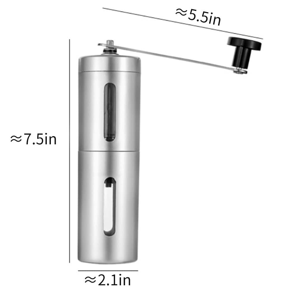 Manual Coffee Grinder, Stainless Steel Hand Coffee Grinder with Conical Burr view 2