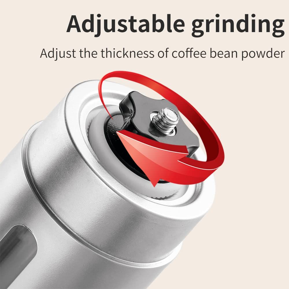 Manual Coffee Grinder, Stainless Steel Hand Coffee Grinder with Conical Burr view 4