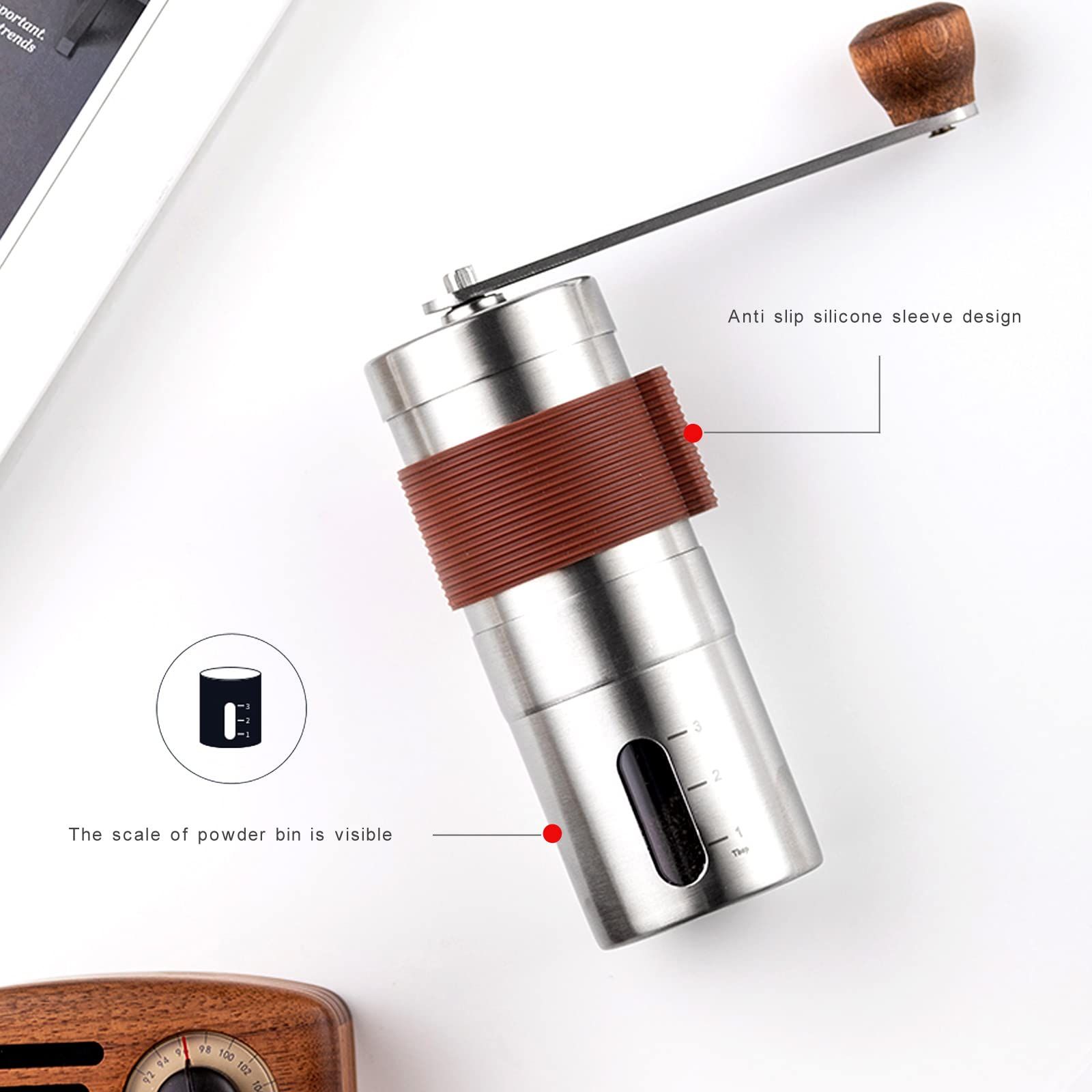 Manual Coffee Grinder, Hand Coffee Grinder, Bean Grinder, Portable Mini Coffee view 3