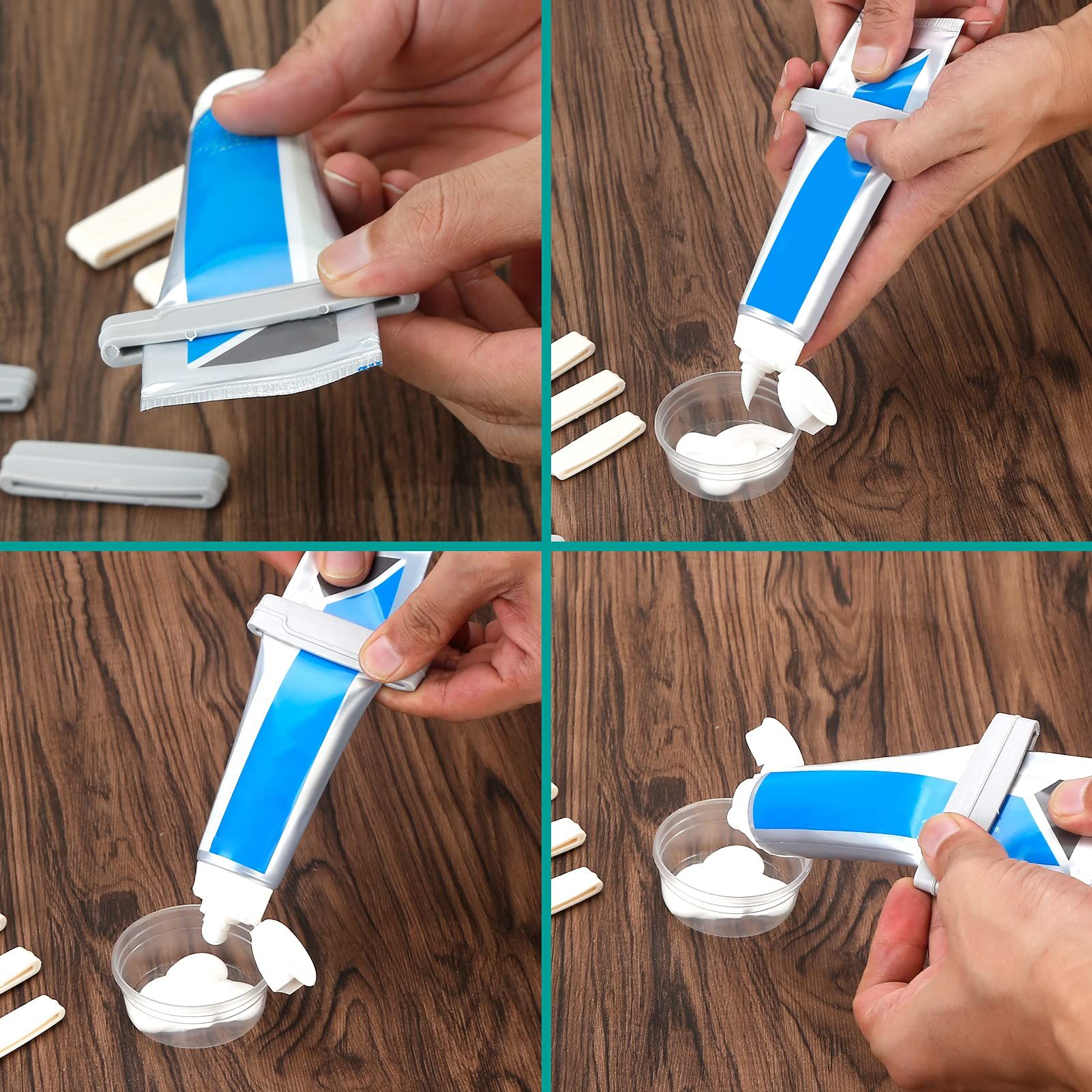 6pcs Toothpaste Tube Squeezer Dispenser 3 Sizes Plastic Rolling Toothpaste view 3