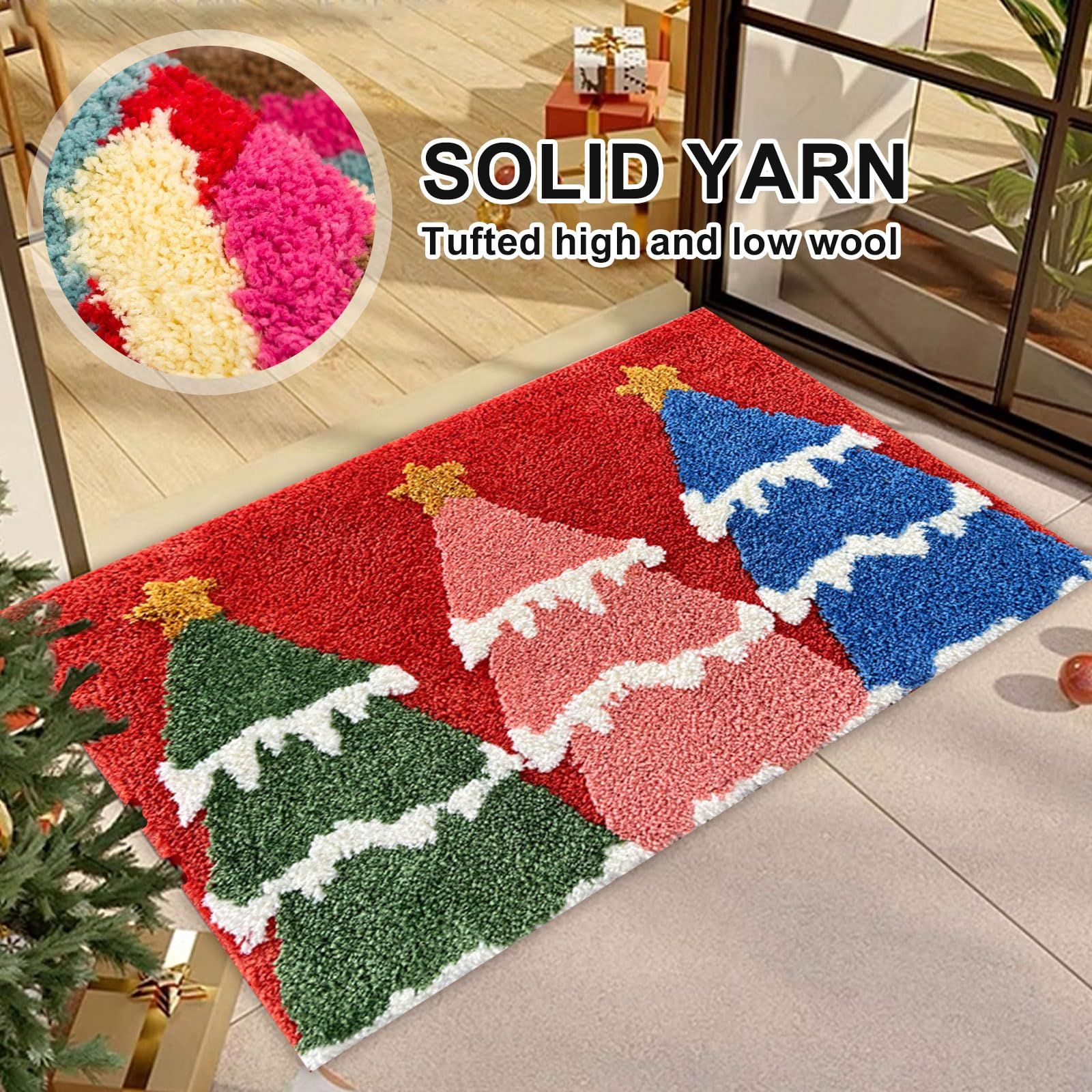 Christmas Bath Mat Cute Bath Rug Super Soft Christmas Bath Rug Absorbent view 3