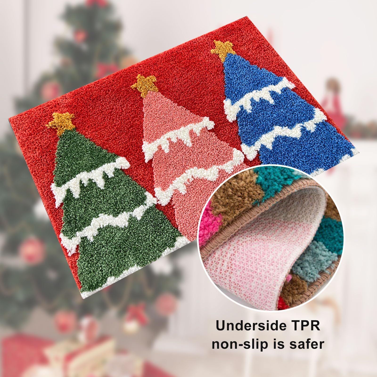 Christmas Bath Mat Cute Bath Rug Super Soft Christmas Bath Rug Absorbent view 4