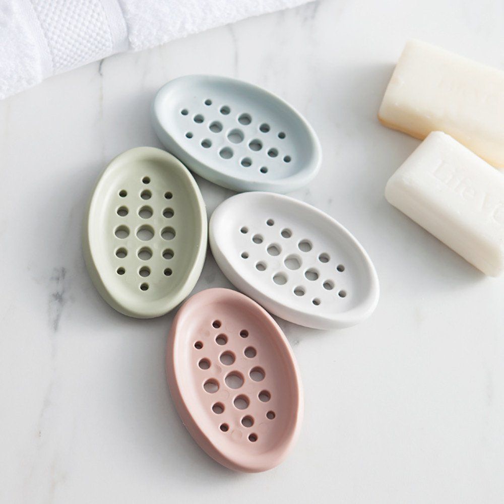 Soap Box Dish Container Travel Bathroom Silica Gel Brush Soap Case Holder Sink view 2
