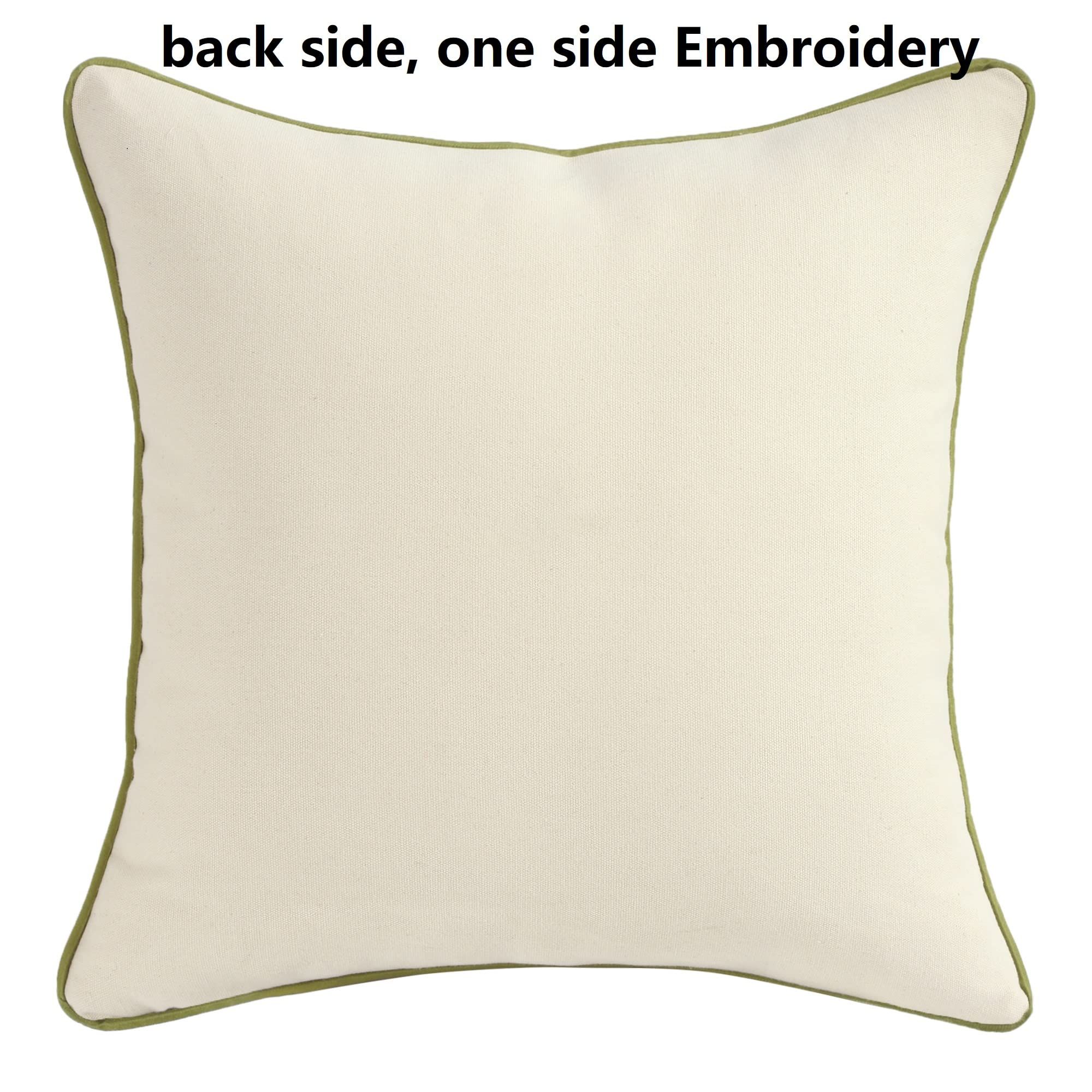 Embroidery Floral Pattern Throw Pillow Covers 18x18 Inches view 3