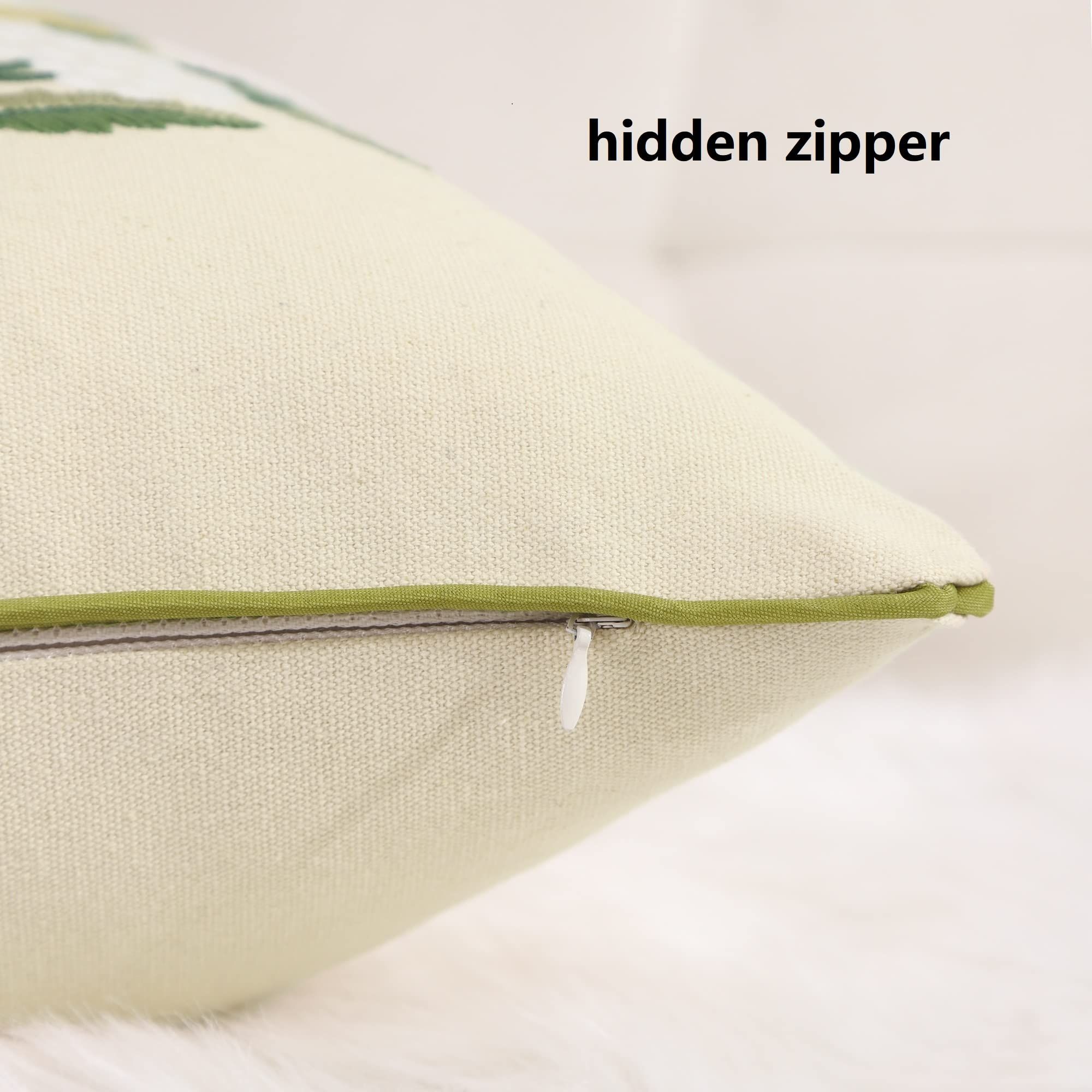Embroidery Floral Pattern Throw Pillow Covers 18x18 Inches view 4