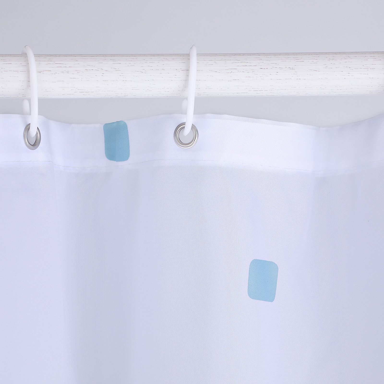 Polyester Blue Mosaic Style Printing Shower Curtain Water Repellent Fabric view 2