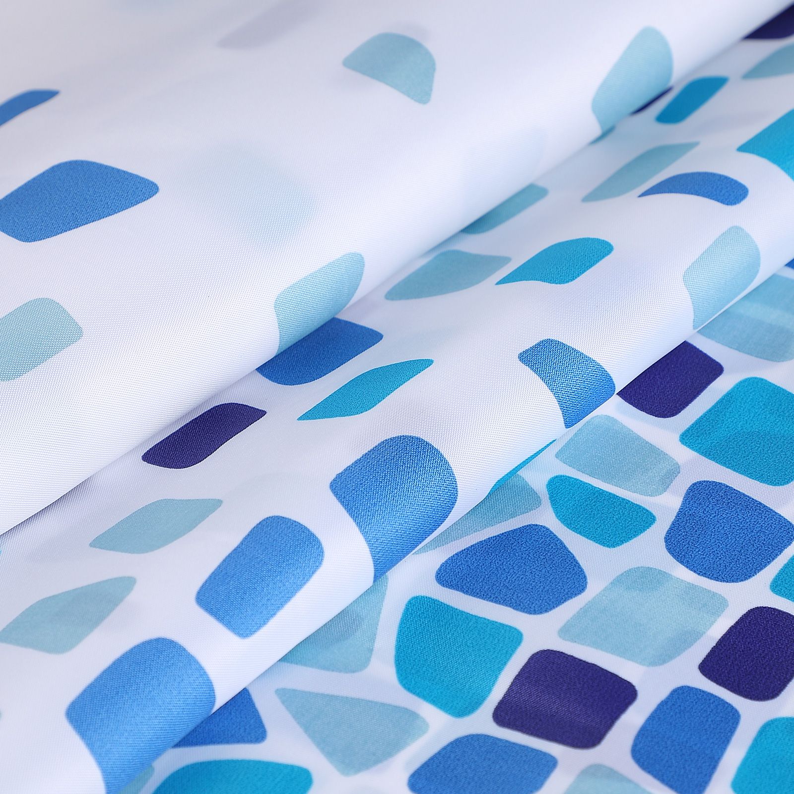 Polyester Blue Mosaic Style Printing Shower Curtain Water Repellent Fabric view 5
