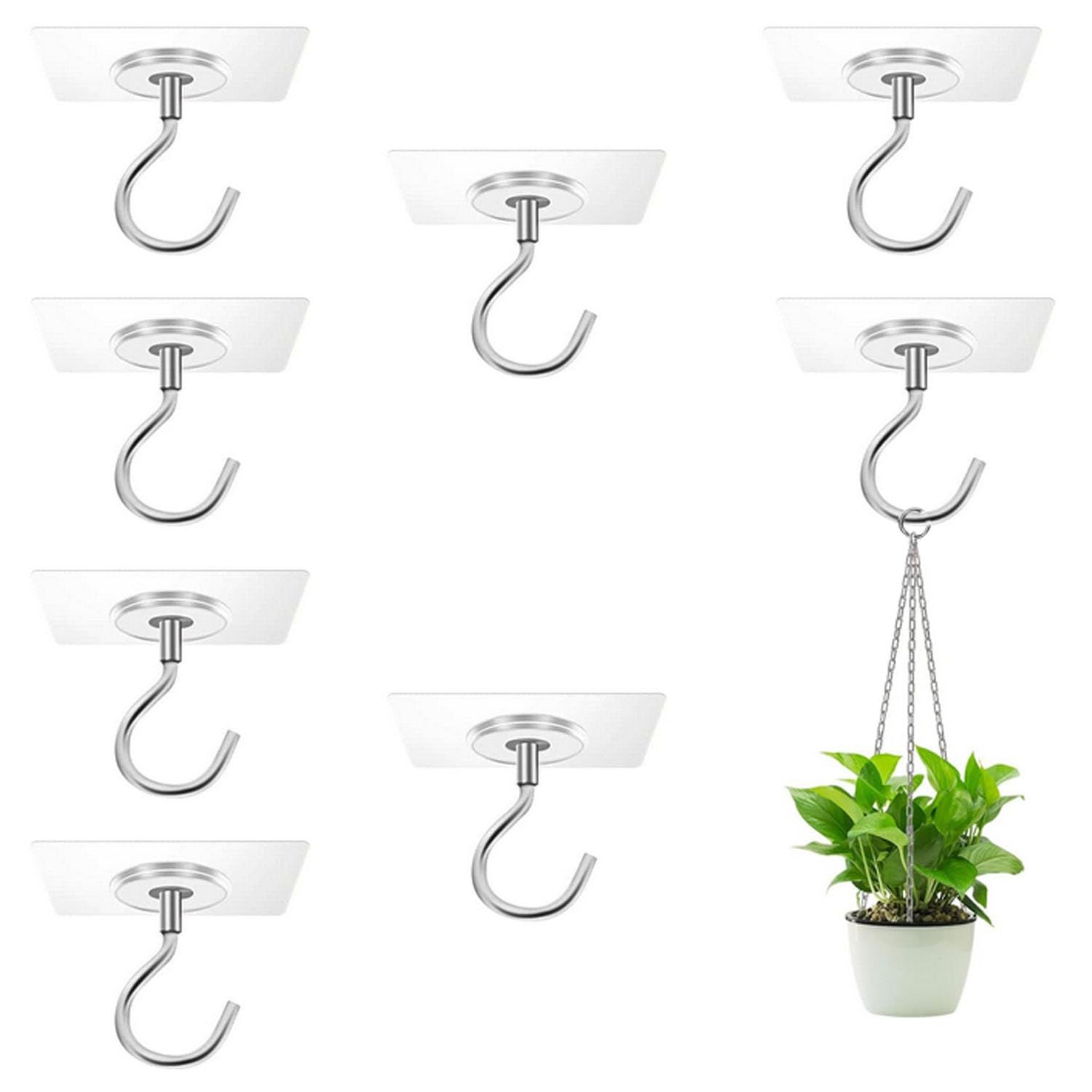No Hole Adhesive Ceiling Hooks Stainless Steel PVC Ceiling Hooks Waterproof
