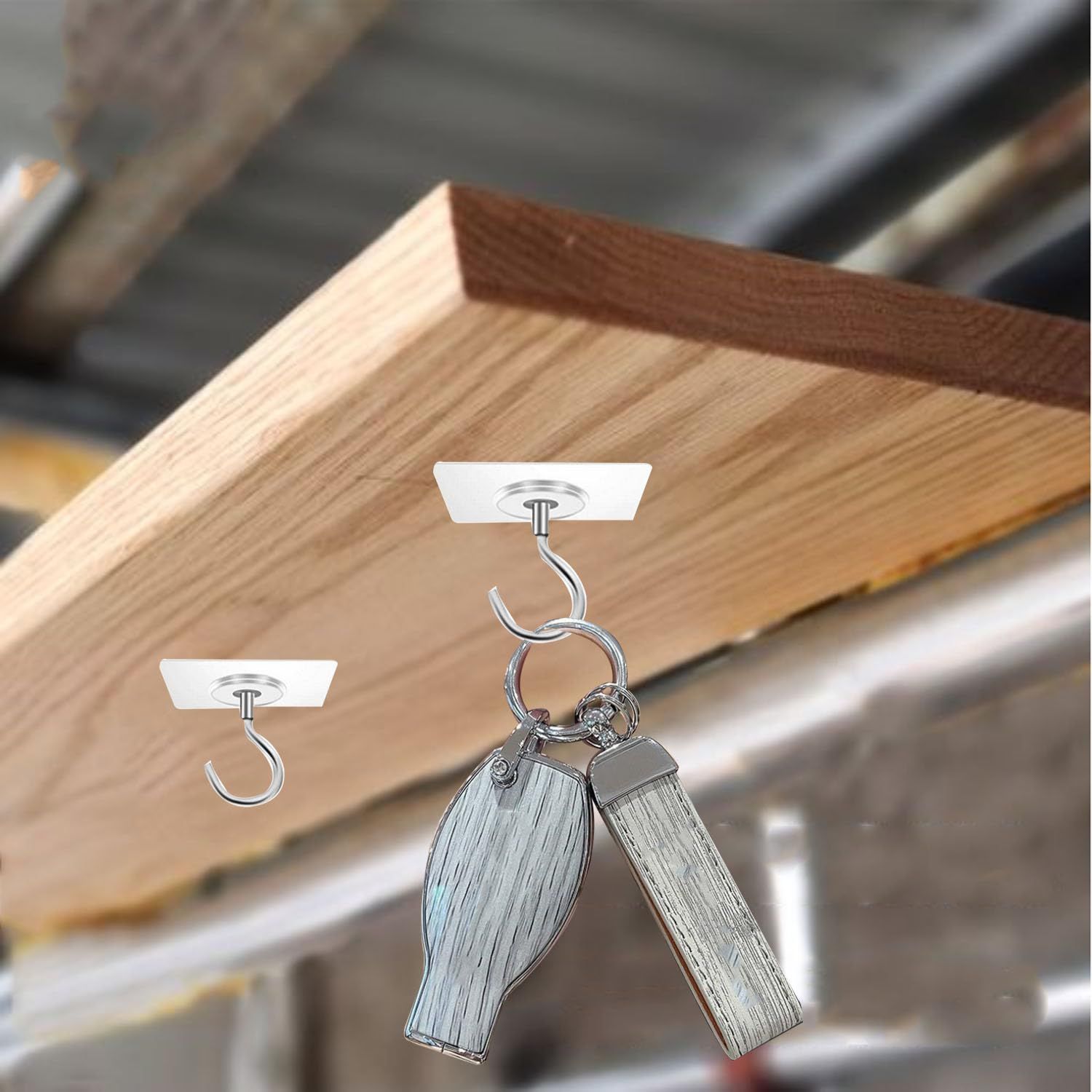 No Hole Adhesive Ceiling Hooks Stainless Steel PVC Ceiling Hooks Waterproof view 2
