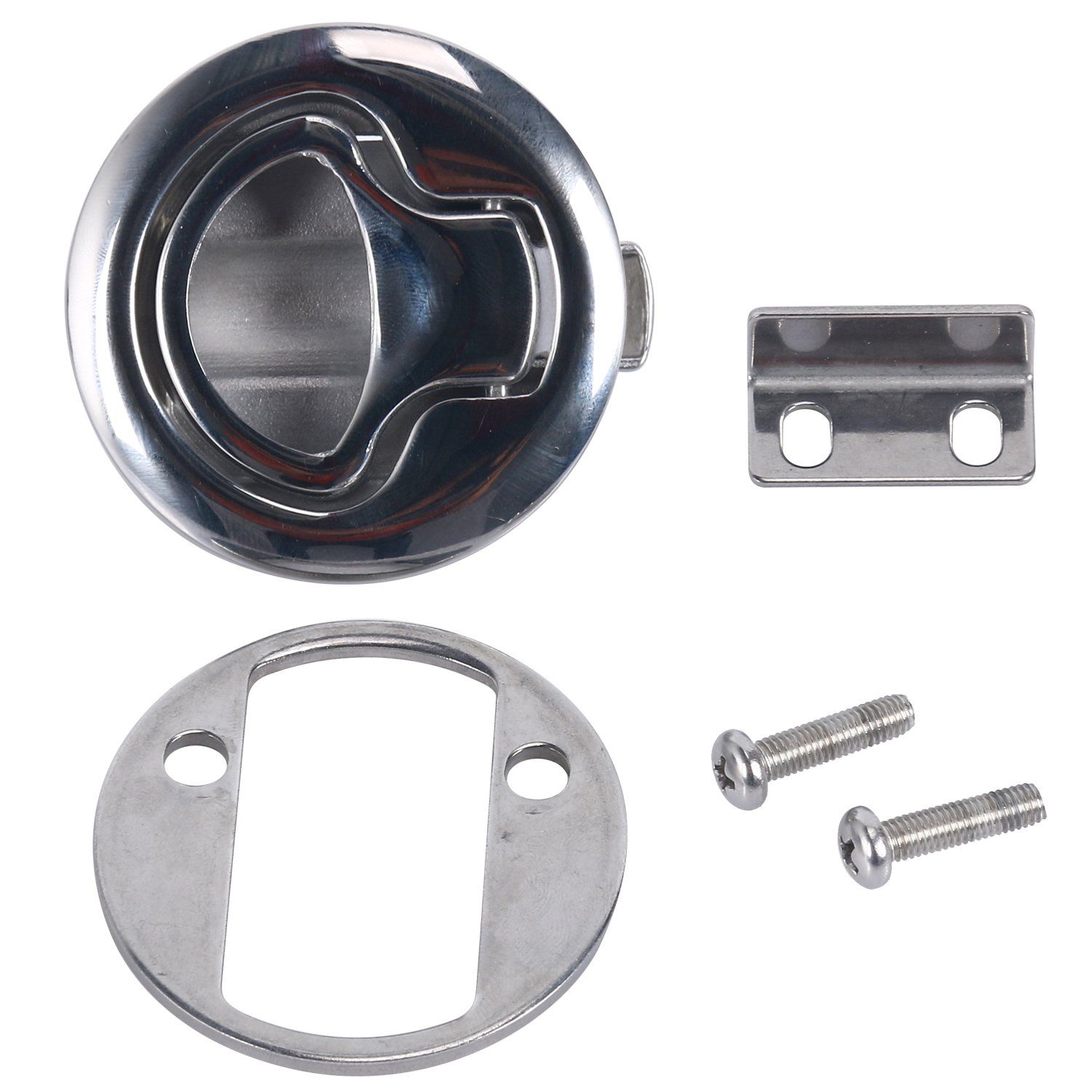 Made 2" Flush Pull Slam Latch Stainless Steel Round Pull Latch for RV Boat view 2