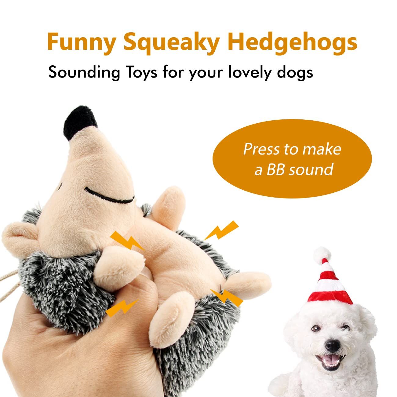 Dog Squeaky Toys, Durable Stuffed Crinkle Plush Dog Chew Toys for Puppy view 2