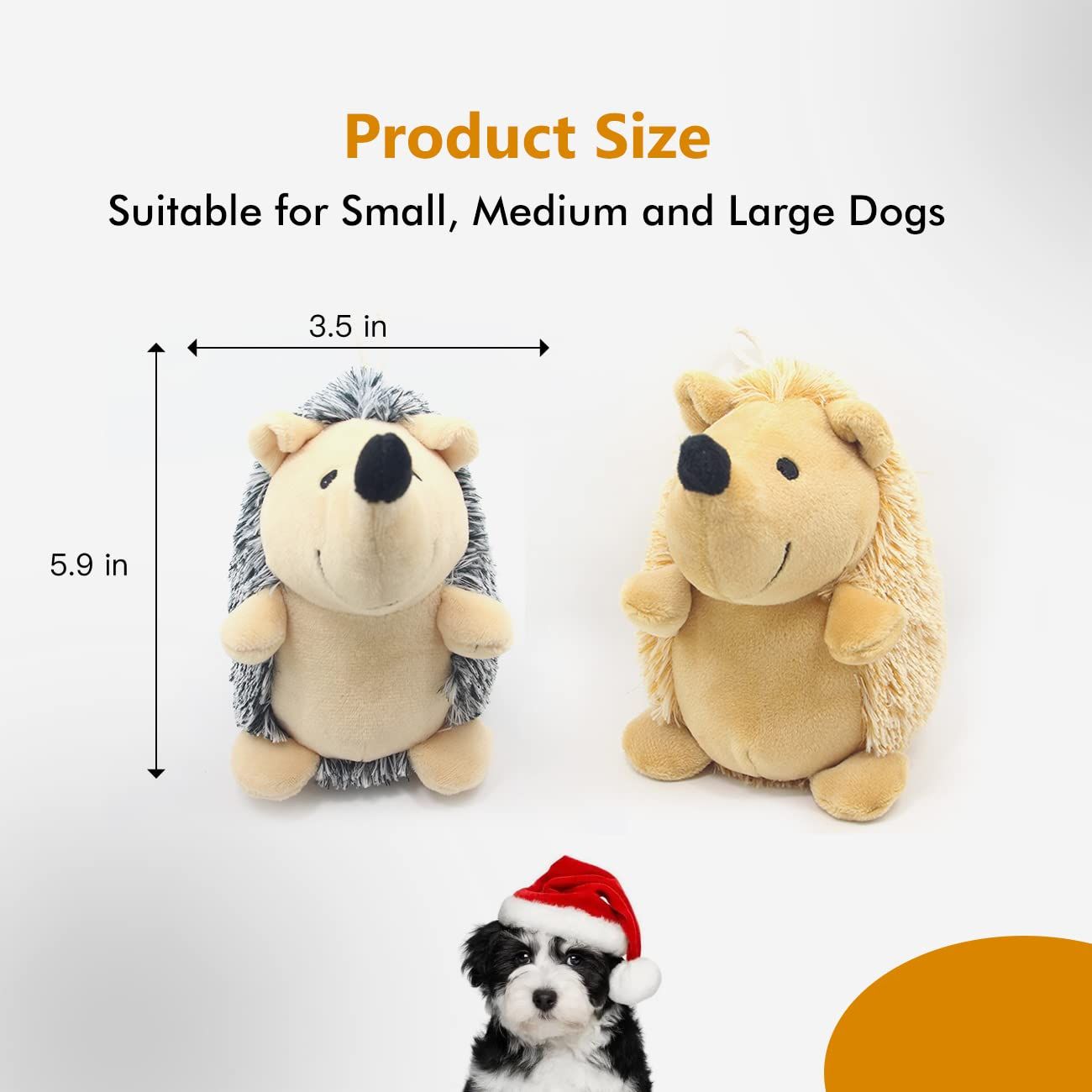 Dog Squeaky Toys, Durable Stuffed Crinkle Plush Dog Chew Toys for Puppy view 5