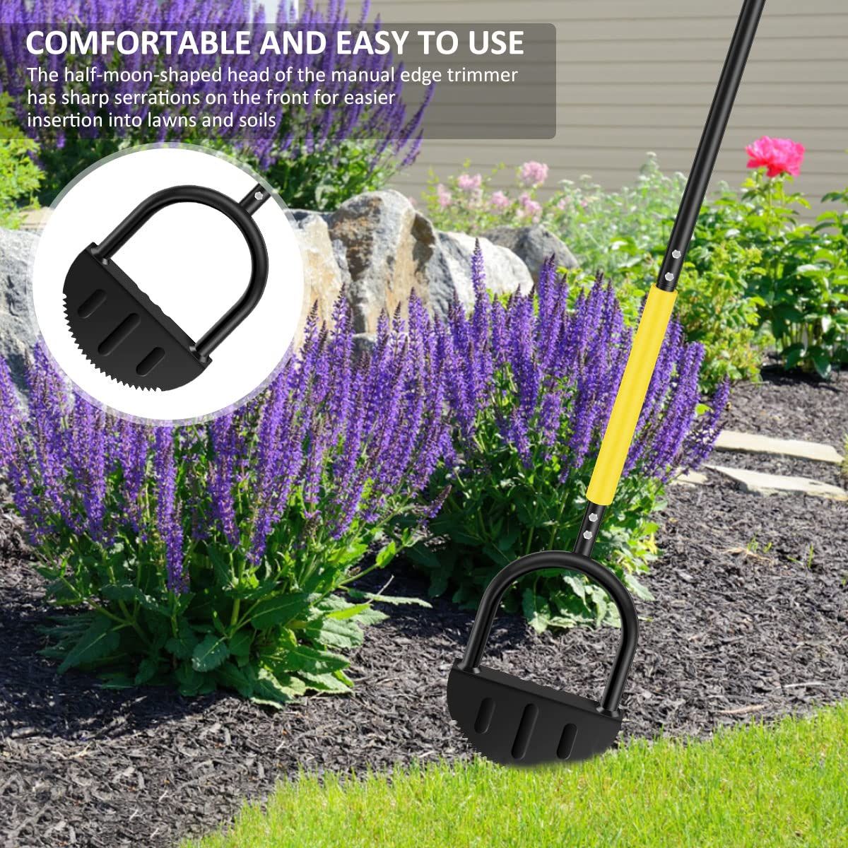 Edger Lawn Tool Garden Edger Half Moon Saw-Tooth Hand Edger Ergonomic Manual view 3