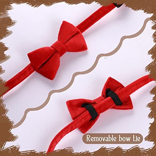 2 Pcs Velvet Cat Collar with Bell and Bowtie view 3