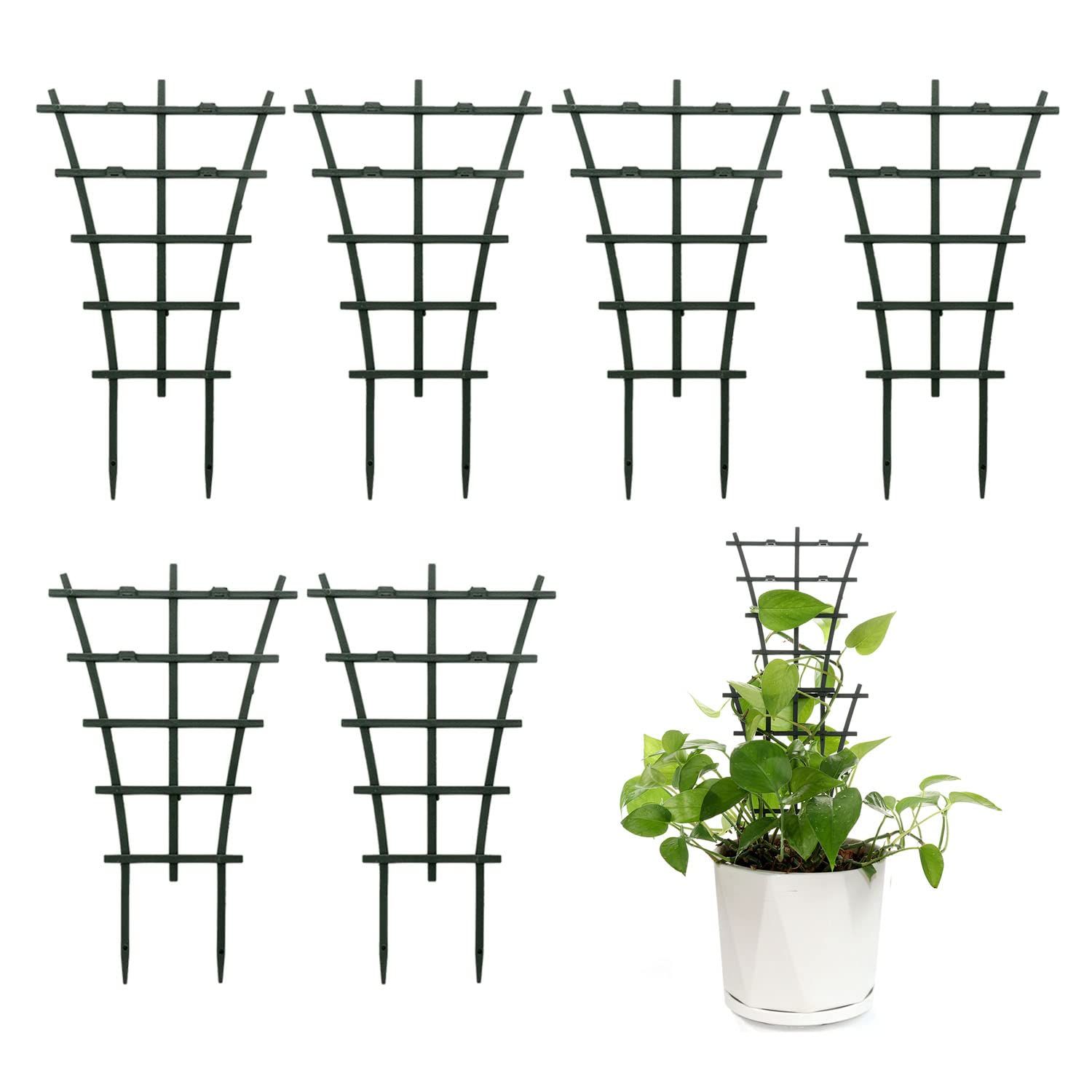 Plant Trellis Indoor, 6Pcs Stackable Plant Trellis for Climbing Plants Indoor