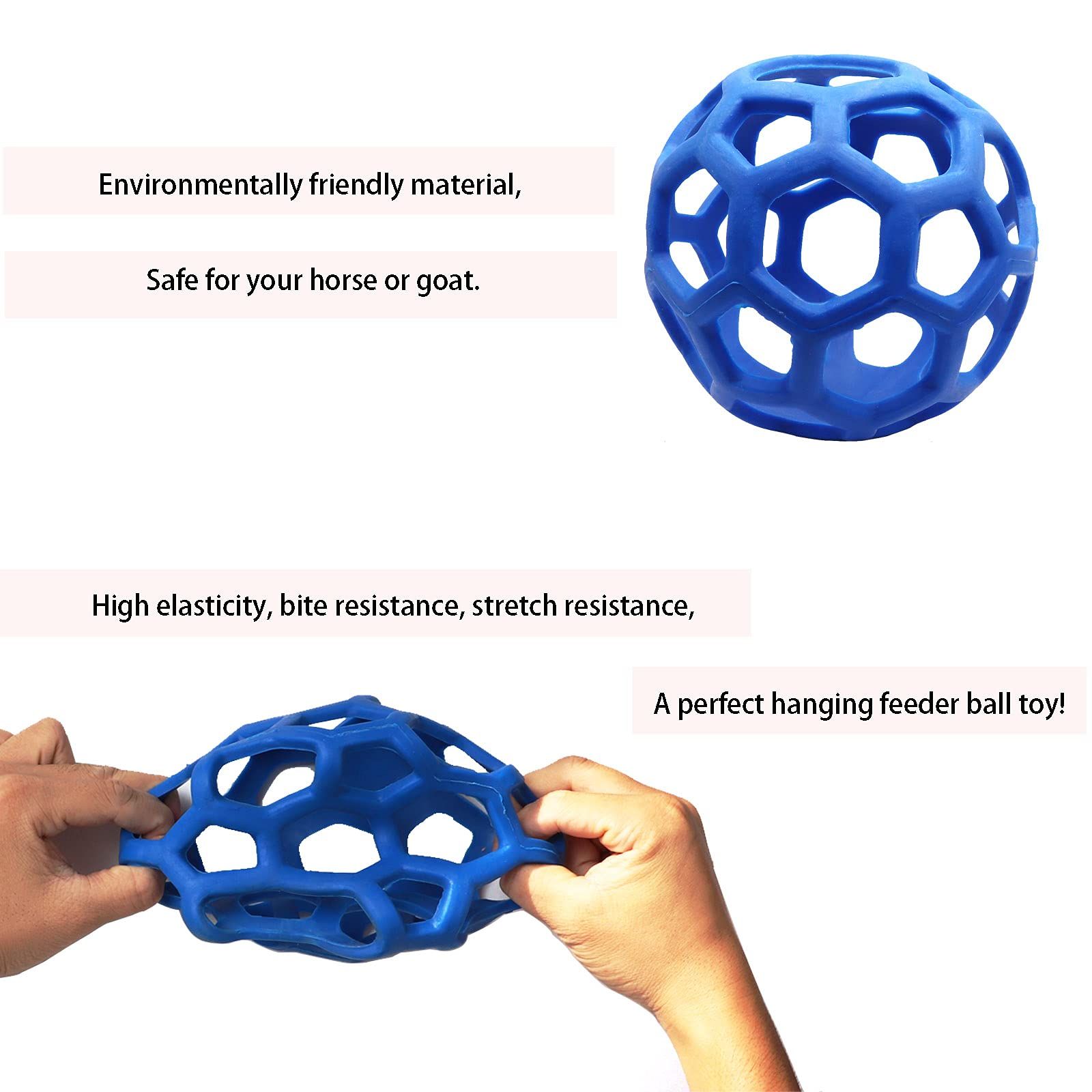 Hay Ball for Horses, Goats, Sheep, Stress Relief, Pack of 2 (Blue) to keep the view 4