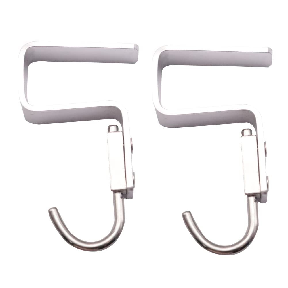 Student Desk Space Aluminium Alloy Nail-Free Hook 2 Pack Office Bag Hook