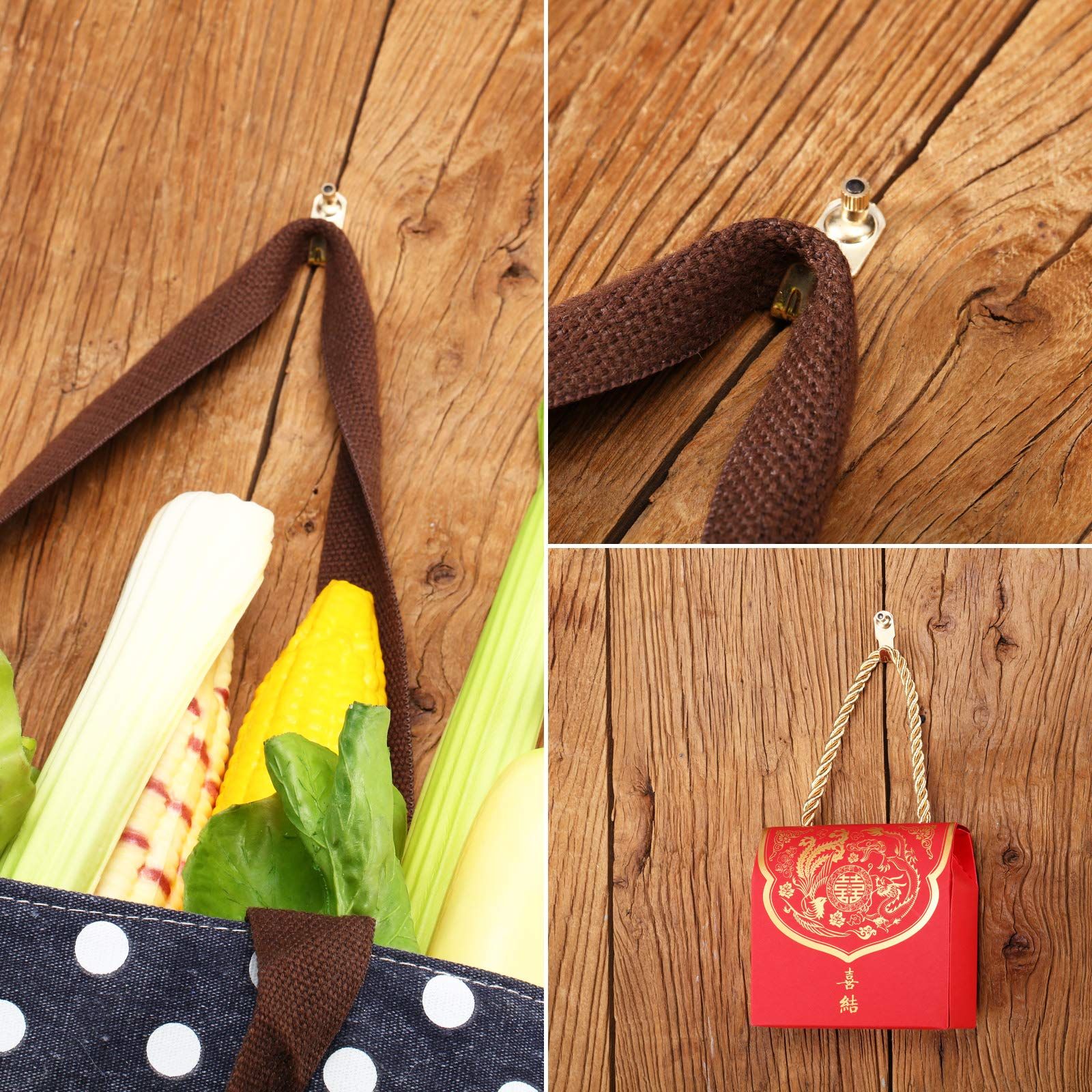Plaster Picture Hangers Hooks Picture Gold Hanging Picture Kit with Nails for view 5