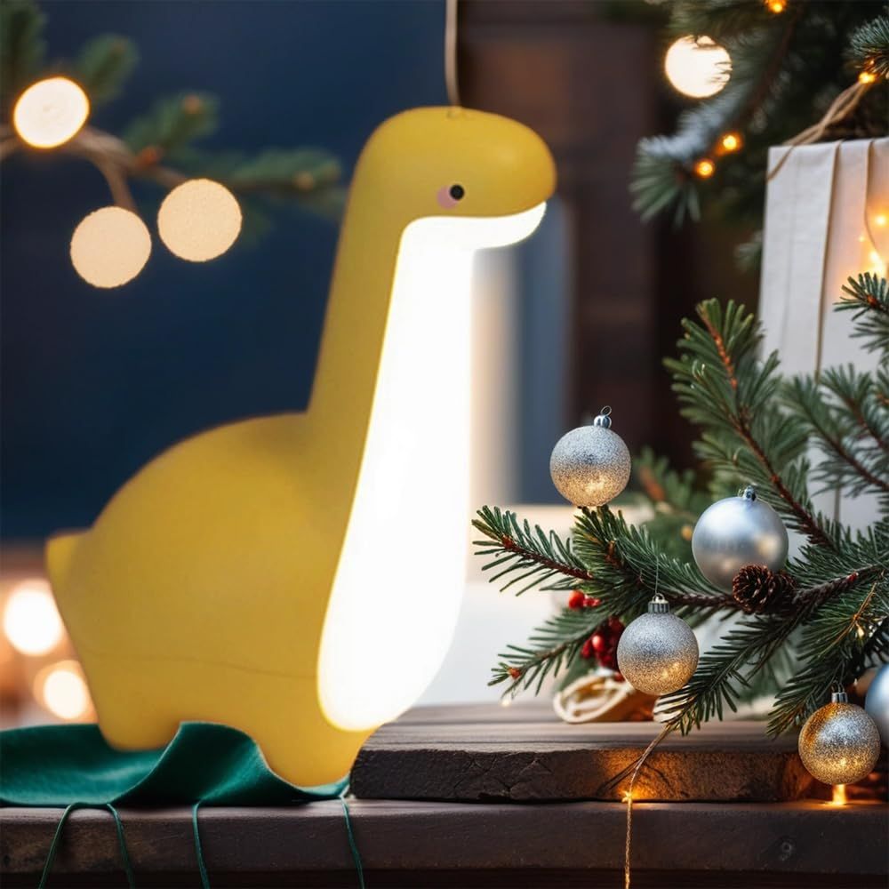 Dinosaur Night Lamp, Dimmable Bedside Night Light USB Rechargeable, Kids