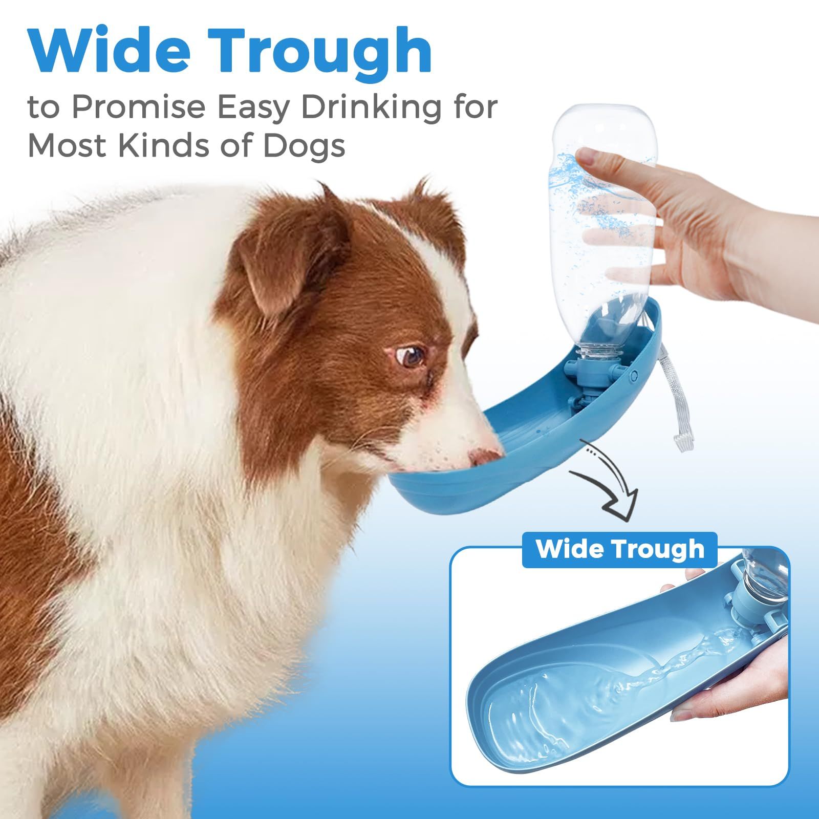 19oz Dog Water Bottle, Collapsible Dog Travel Water Bottle, Portable Dog Water view 4